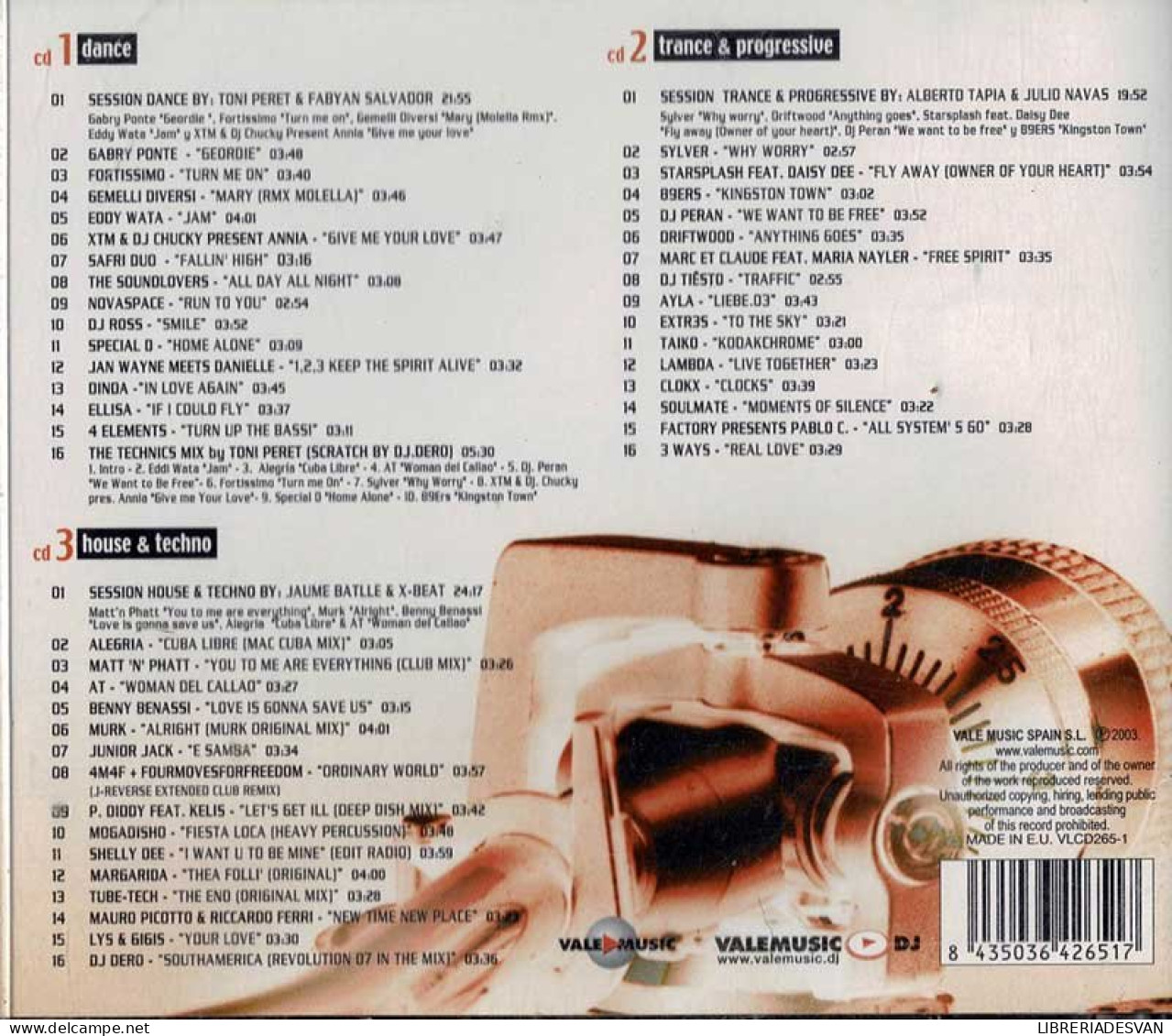 Technics. The Original Sessions 2004. 3 X CD - Dance, Techno En House