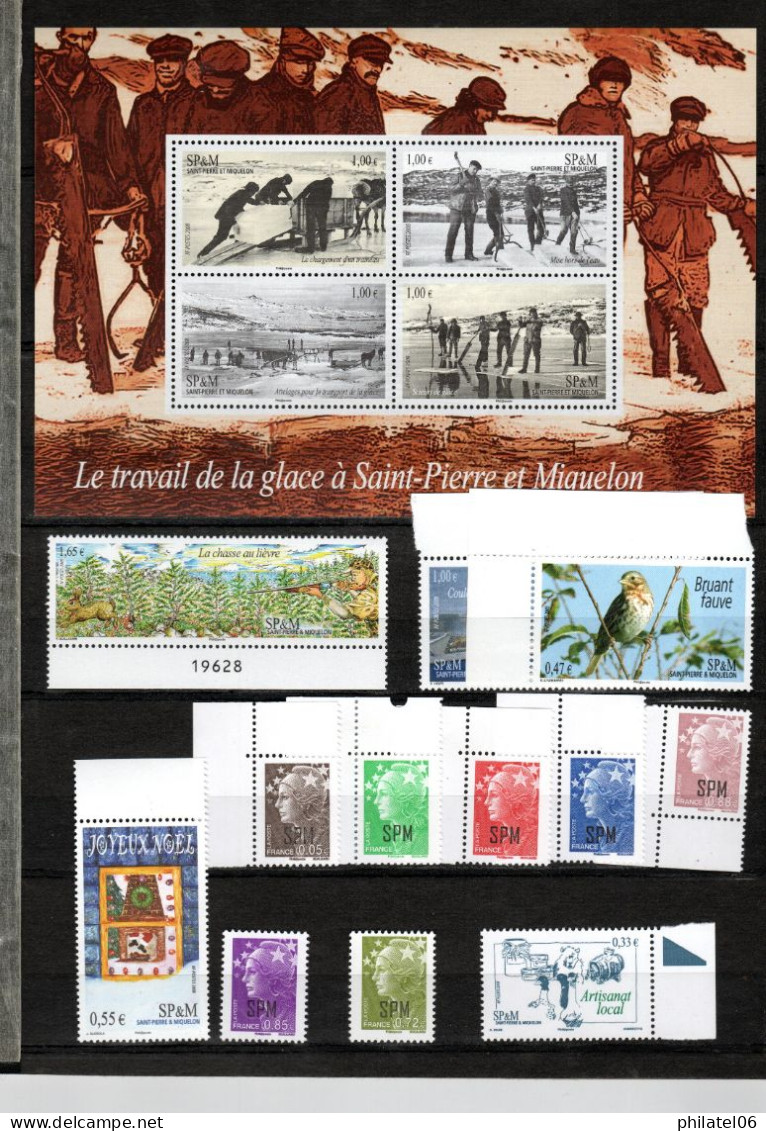 ST PIERRE ET MIOQUELON, TIMBRES ET BLOCS MNH**, ABONNEMENT DE LA POSTE. LA FACIALE EST DE 71 EUROS. - Collections, Lots & Séries