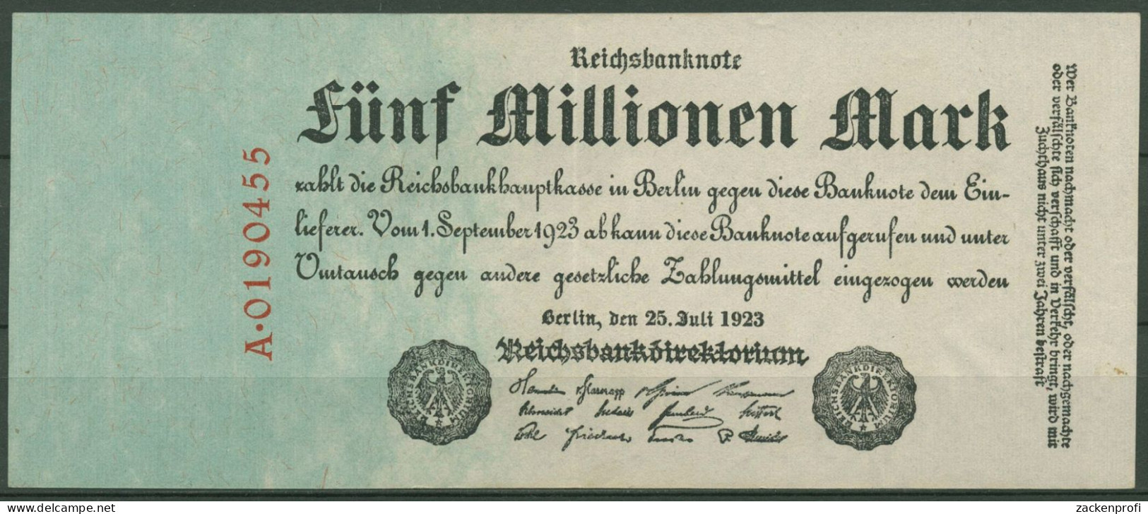 Dt. Reich 5 Millionen Mark 1923, DEU-106 Serie A, Leicht Gebraucht (K1312) - 5 Millionen Mark