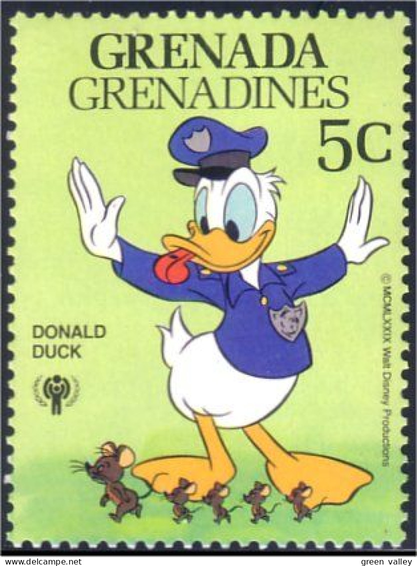462 Grenada Disney Donald Police Policier Policeman Souris Mouse Mice MNH ** Neuf SC (GRG-13c) - Polizei - Gendarmerie