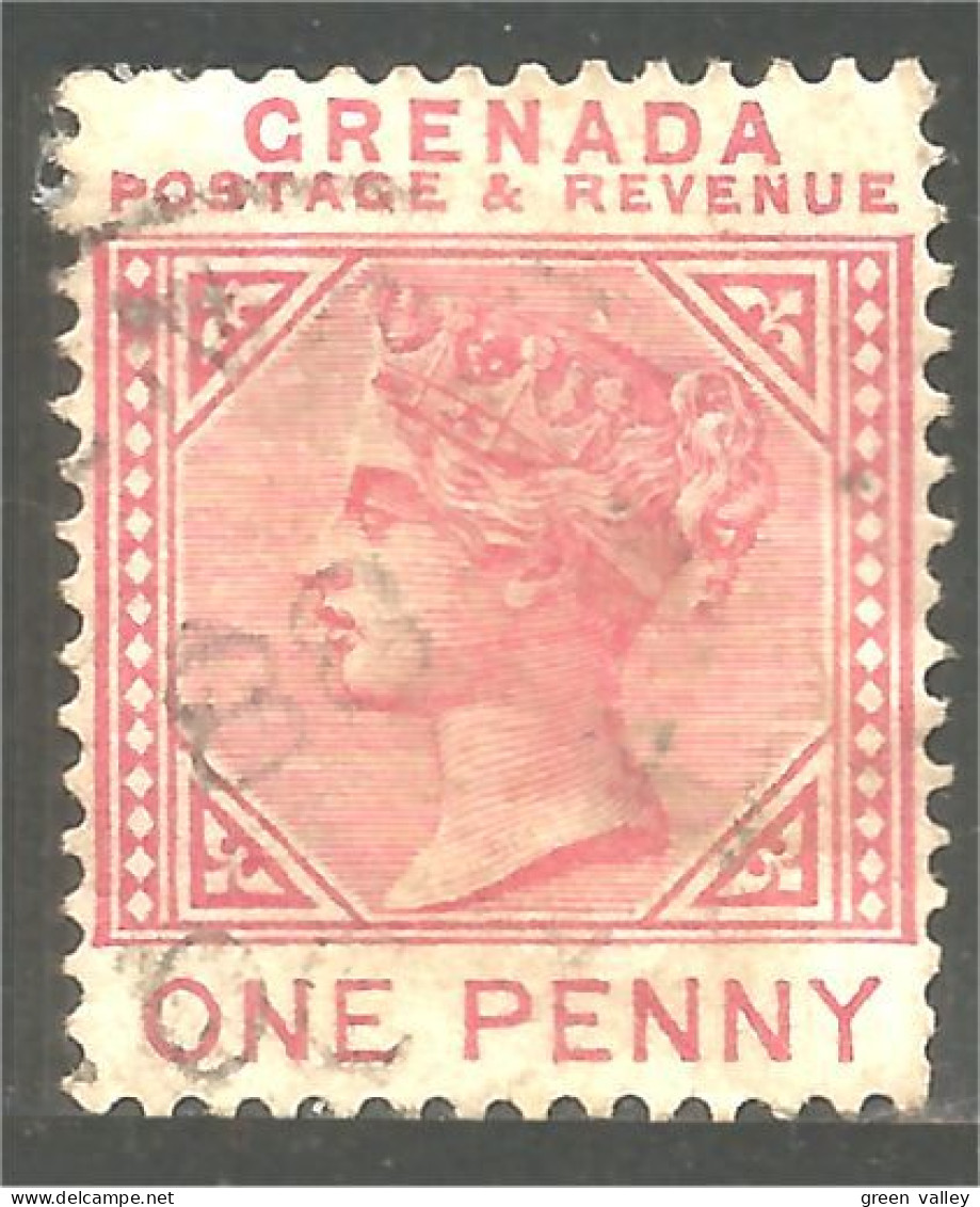 460 Grenada 1887 ONE PENNY Queen Victoria (GRE-219) - Granada (...-1974)