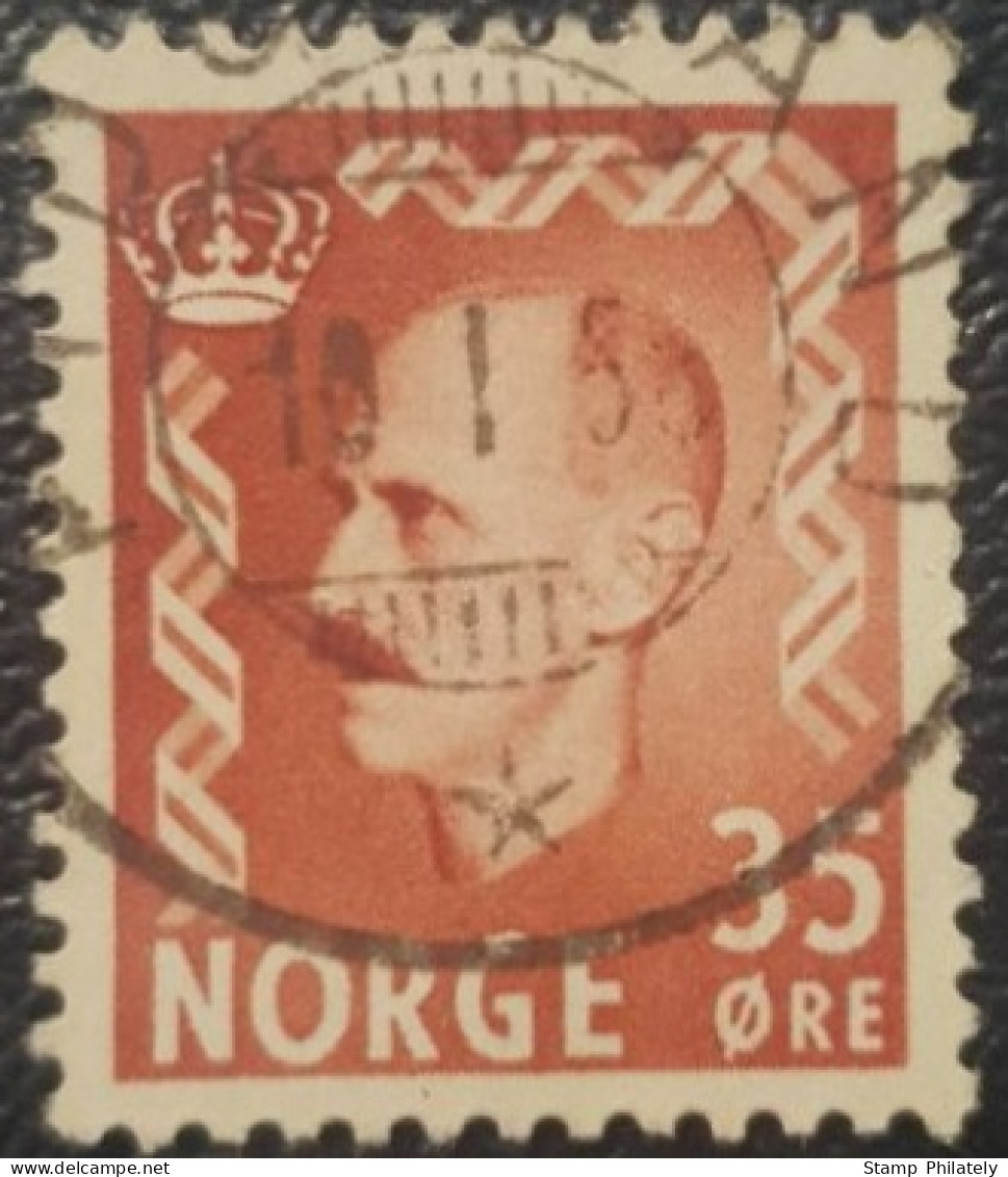 Norway King Haakon Used 35 Stamp - Oblitérés