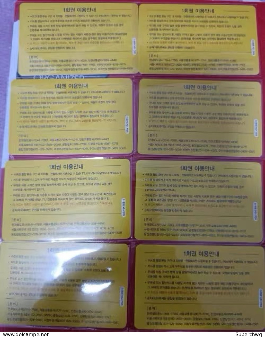 Seoul, South Korea Metro One-way Card/one-way Ticket/subway Card,8 Pcs - Mundo