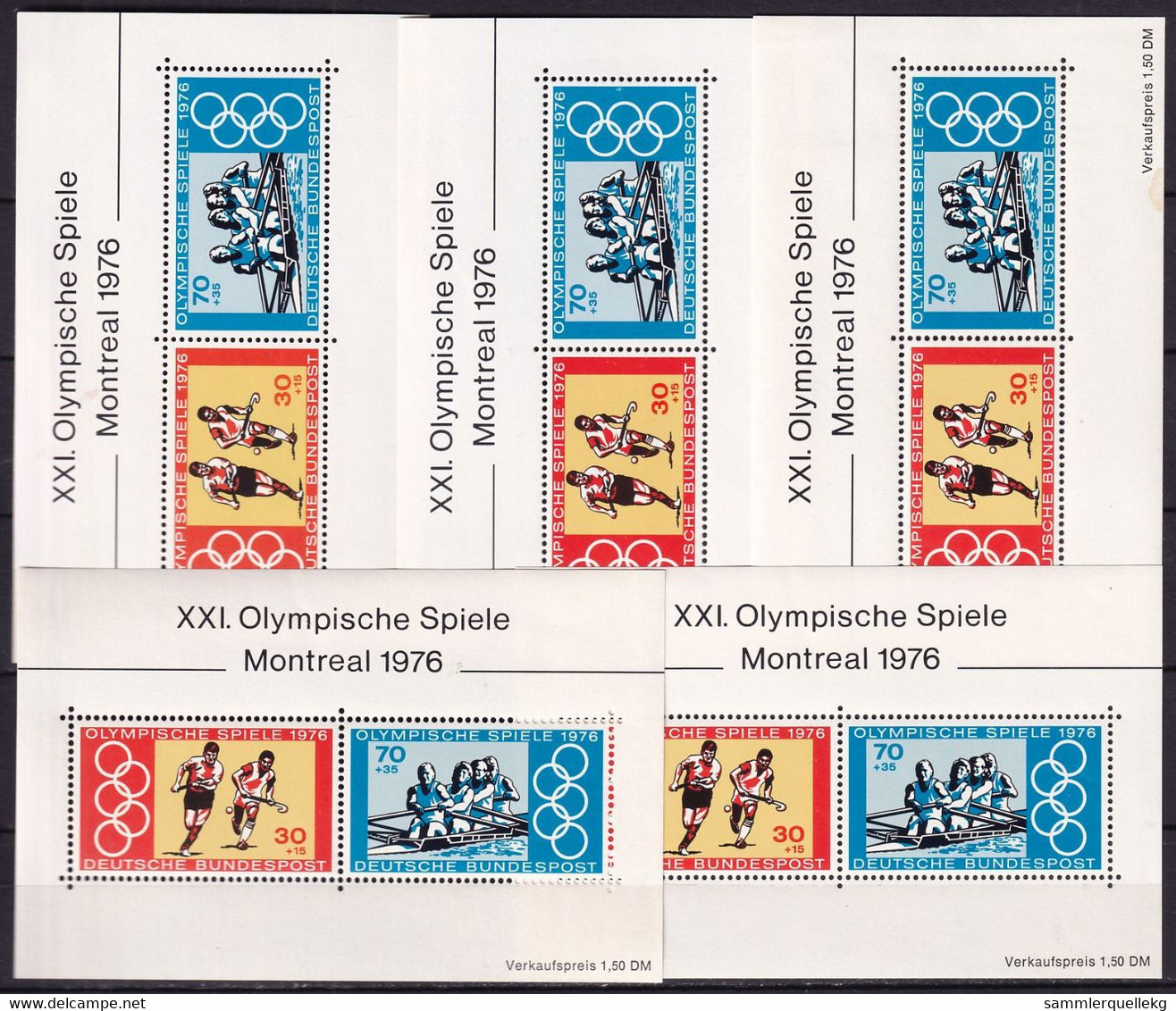 BRD 5 Stück Block 12 Postfrisch, Olympische Sommerspiele In Montreal - 1959-1980