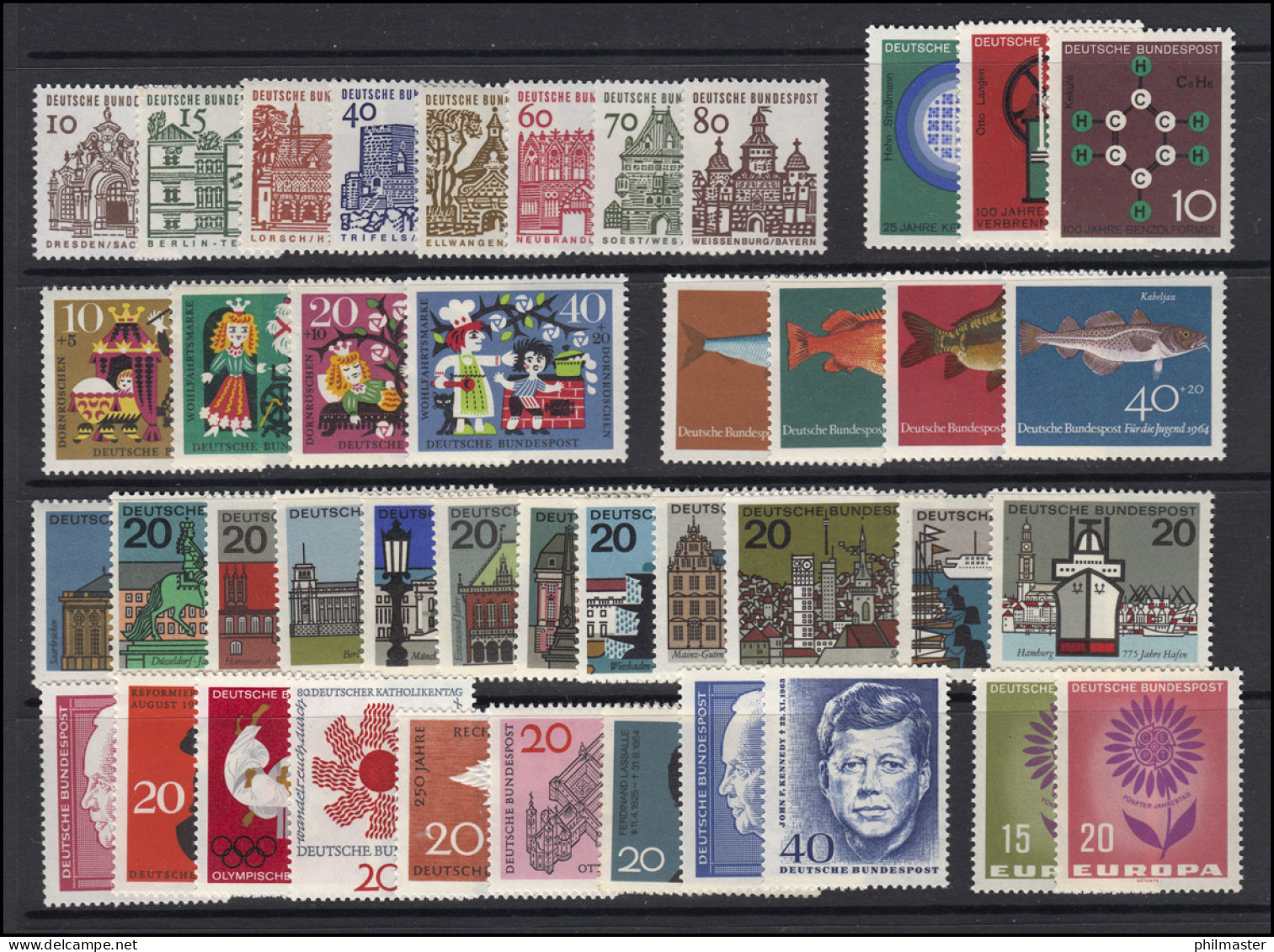 412-461 Bund-Jahrgang 1964 Komplett Postfrisch ** - Jahressammlungen