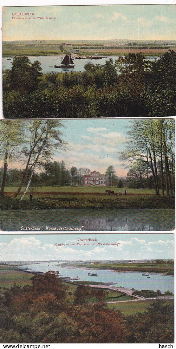 3694	46	Oosterbeek, Westerbouwing-Huize ,,de Oorsprong’’-Panorama Vanaf De Westerbouwing. (3 Kaarten) - Oosterbeek