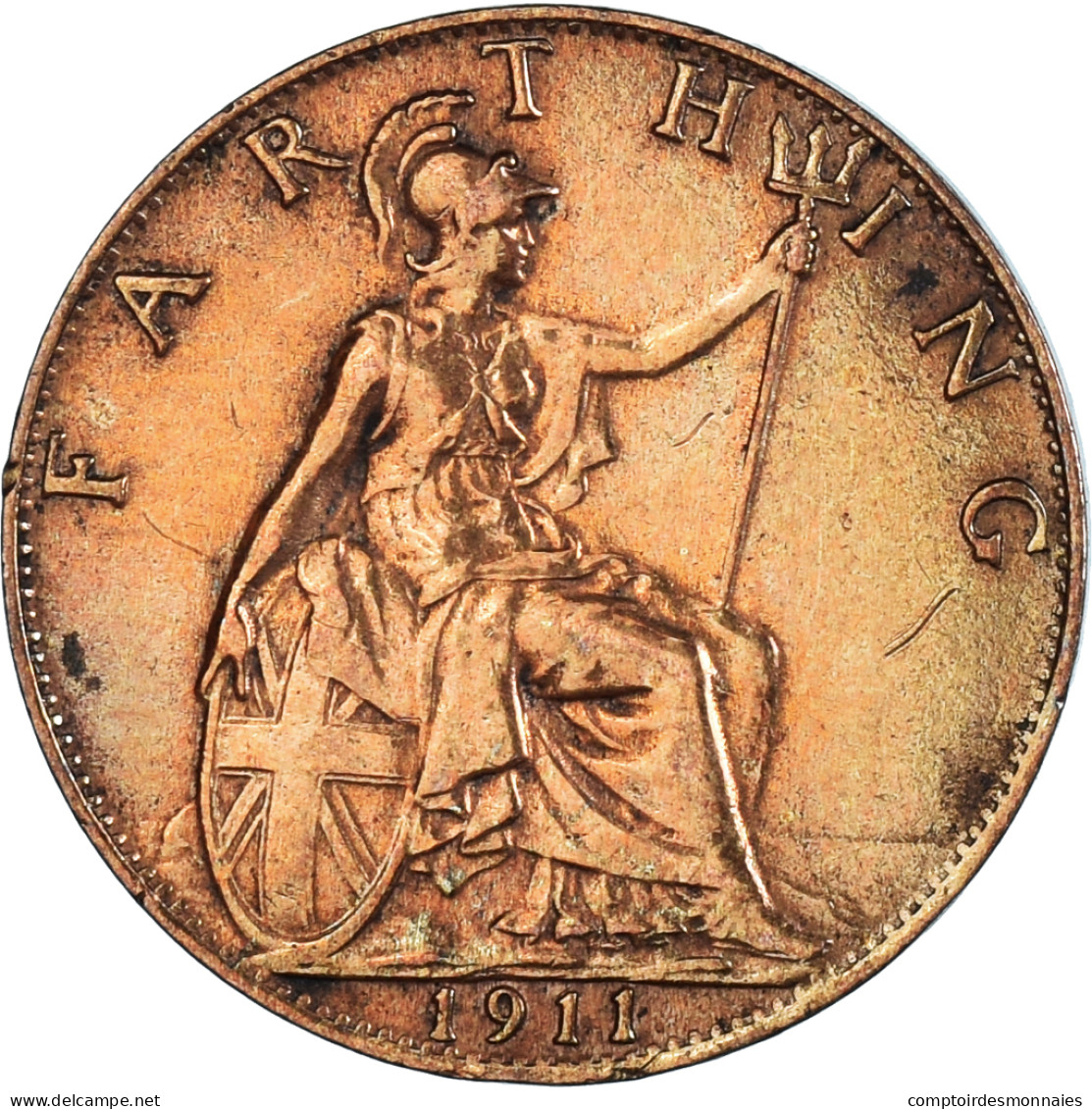 Monnaie, Grande-Bretagne, Farthing, 1911 - B. 1 Farthing