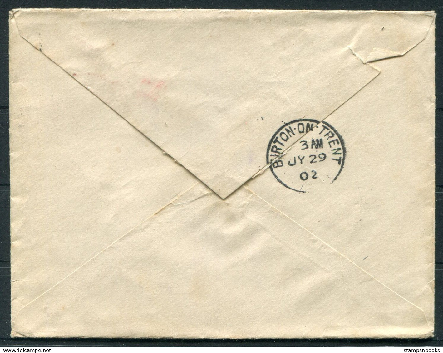 1902 GB London "23" Geometric Postmark Cover - Burton On Trent  - Briefe U. Dokumente