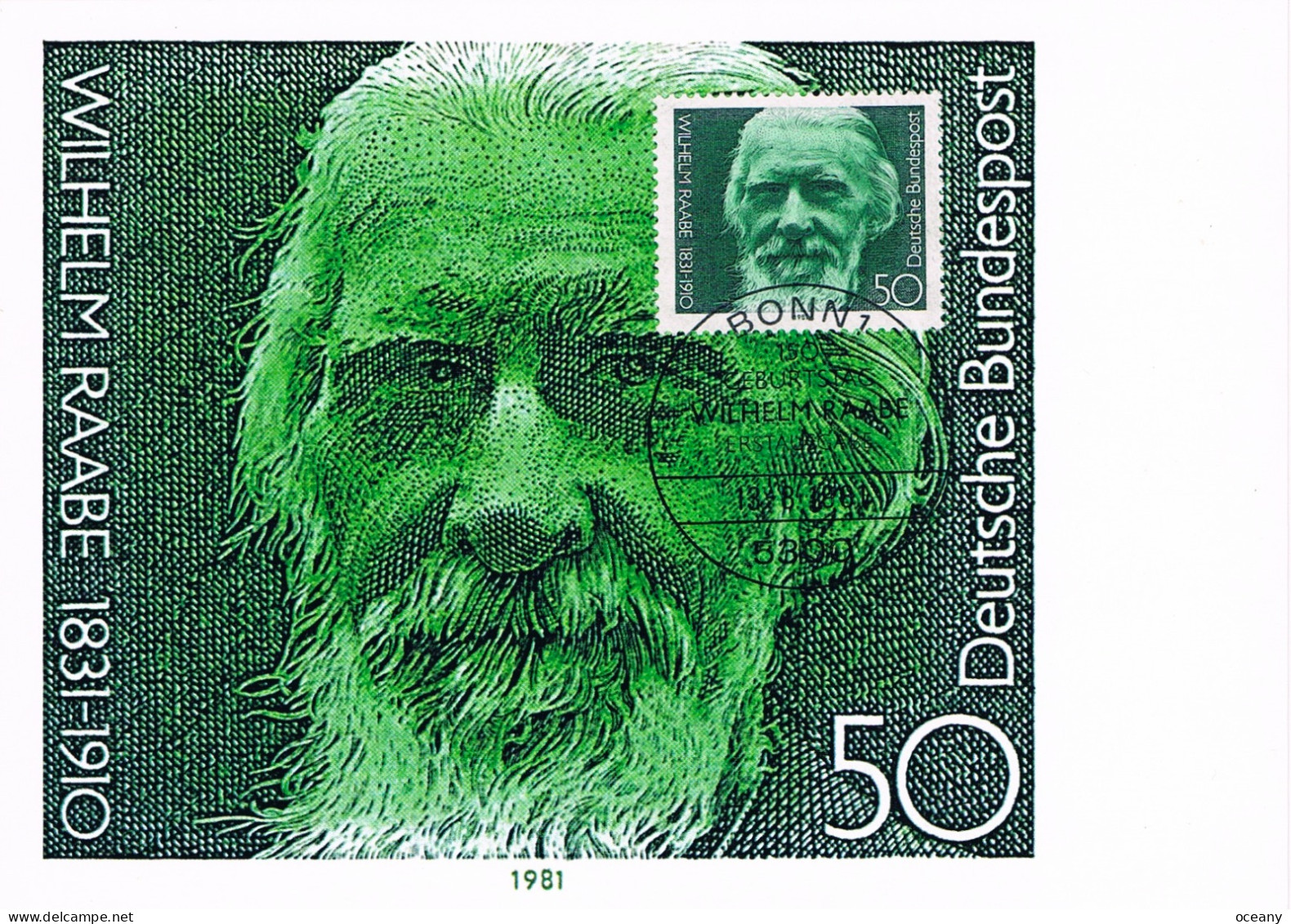 Allemagne Fédérale - 150e Anniversaire De La Naissance Du Poète Et Auteur Wilhelm Raabe CM 936 (année 1981) - 1981-2000