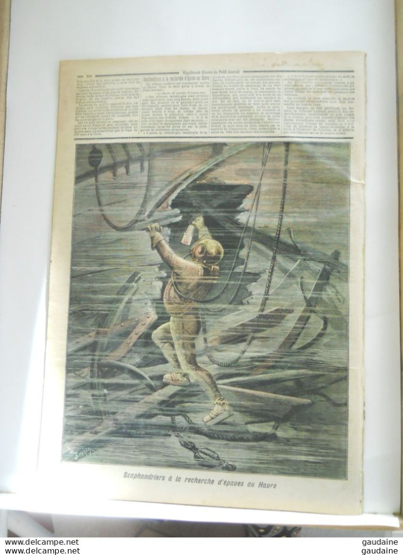 Le Petit Journal N°64 -13 Février 1892 - Le Havre Scaphandrier Epave - Theatre De La Gaité - Chute Du Niagara -Funambule - Le Petit Journal