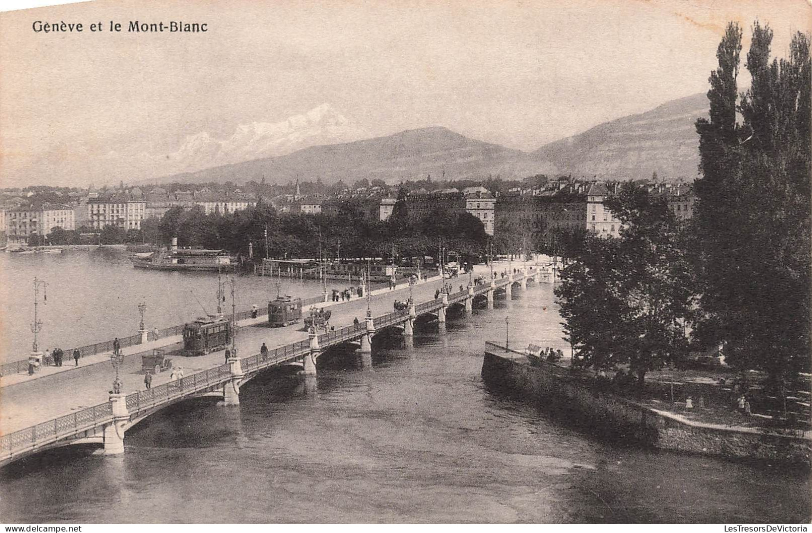 SUISSE - Genève Et Le Mont Blanc - Pont - Lac - Carte Postale Ancienne - Genève