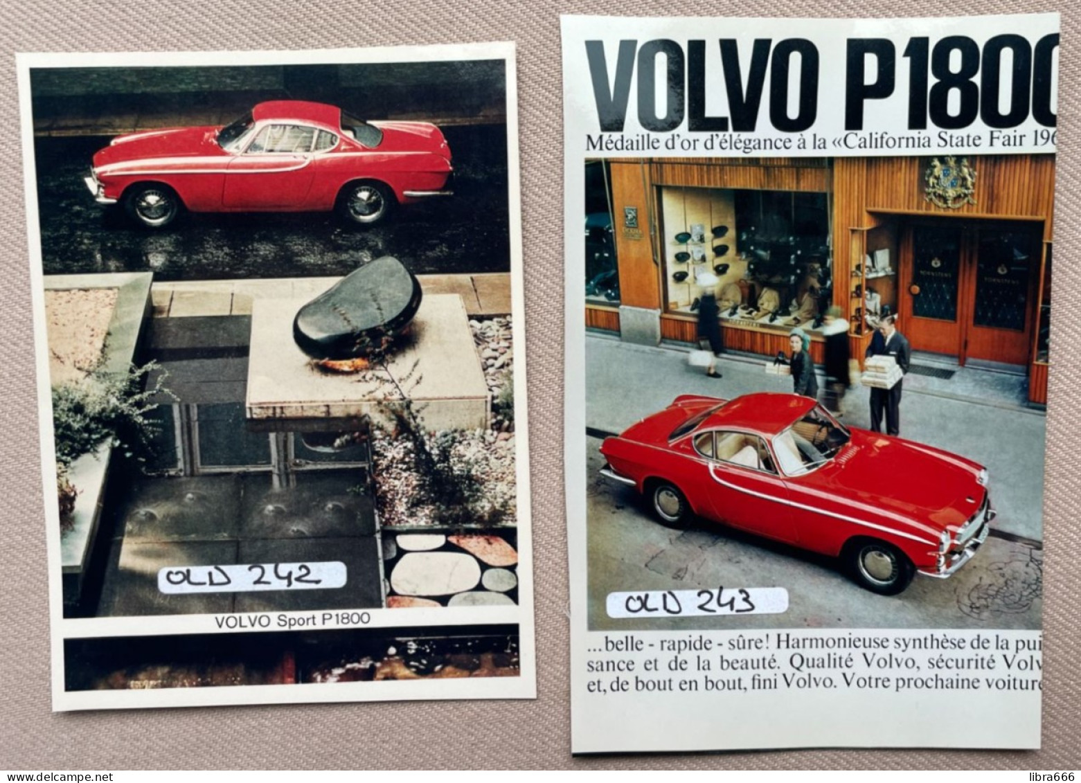 (2 X) - 1961 - VOLVO Sport P1800 - 12 X 9 Cm. (REPRO PHOTO !  Zie Beschrijving, Voir Description, See Description)! - Auto's