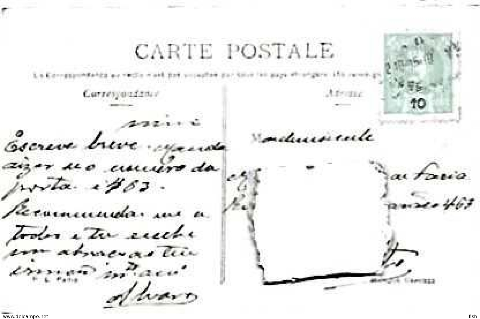 Portugal & Marcofilia, Fantasia, Monsieur Fle Juge Ma Femme... Ed. P.L Paris, Porto 1905 (7776) - Brieven En Documenten