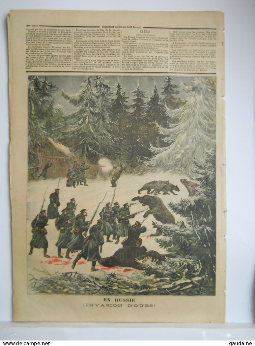 Le Petit Journal N°105 – 26 Novembre 1892 - Au DAHOMEY Les Fétiches De KANA Le Dieu De La Guerre - RUSSIE Invasion Ours - Le Petit Journal