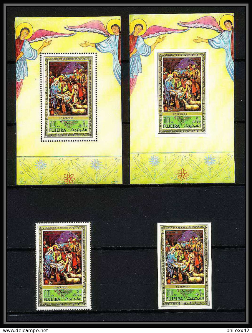 522a Fujeira MNH ** Bloc N° 75 A / B Noel 1971 Christmas Tableau Painting Nativity Of Jesus Christ - Religious