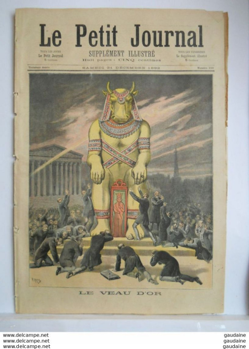 Le Petit Journal N°110 – 31 Décembre 1892 - Le Veau D'Or Les Etrennes Au Dahomey - Le Petit Journal