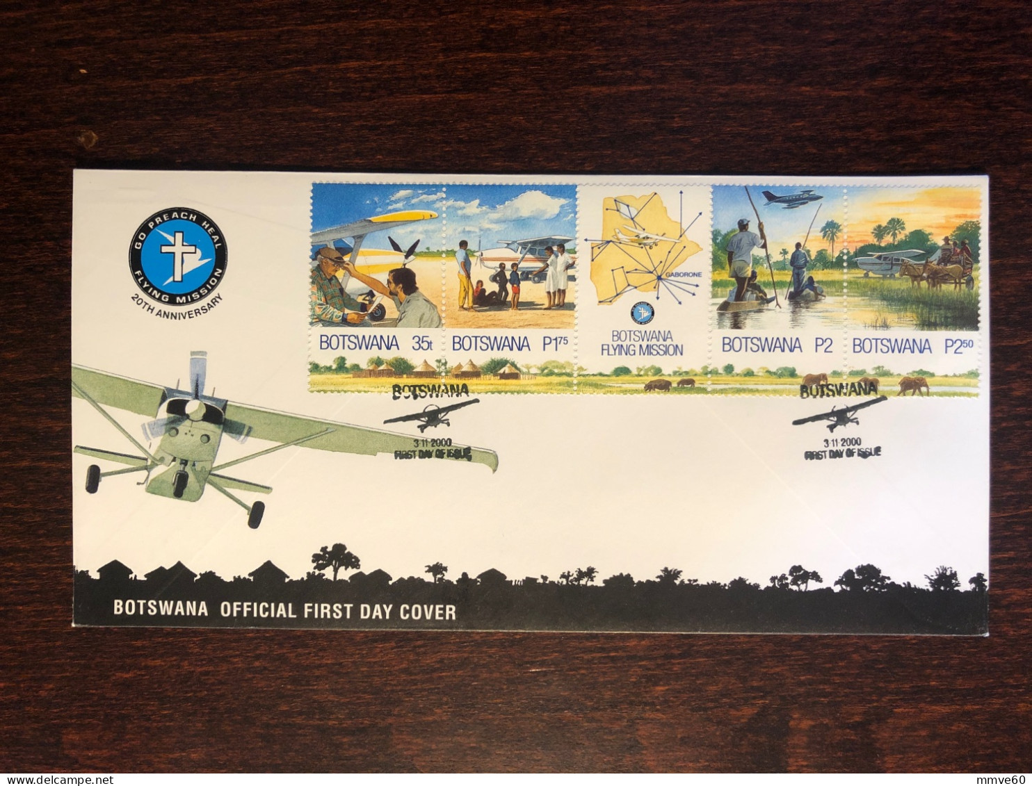 BOTSWANA FDC COVER 2000 YEAR FLYING MISSION DOCTORS HEALTH MEDICINE STAMPS - Bophuthatswana
