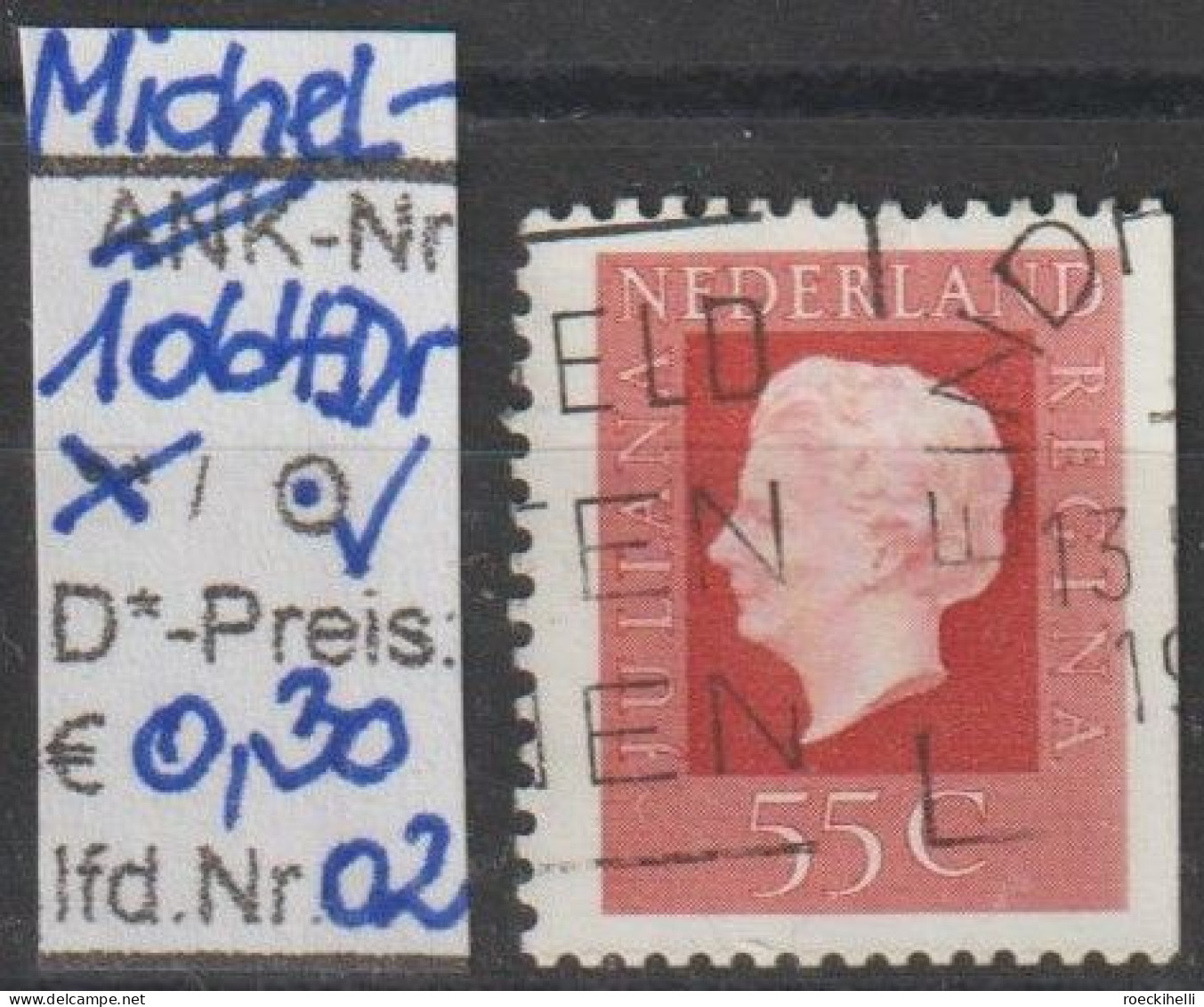 1976 - NIEDERLANDE - FM/DM "Königin Juliana" 55 C Rot - O Gestempelt - S. Scan (1064Dro 01-02 Nl) - Oblitérés