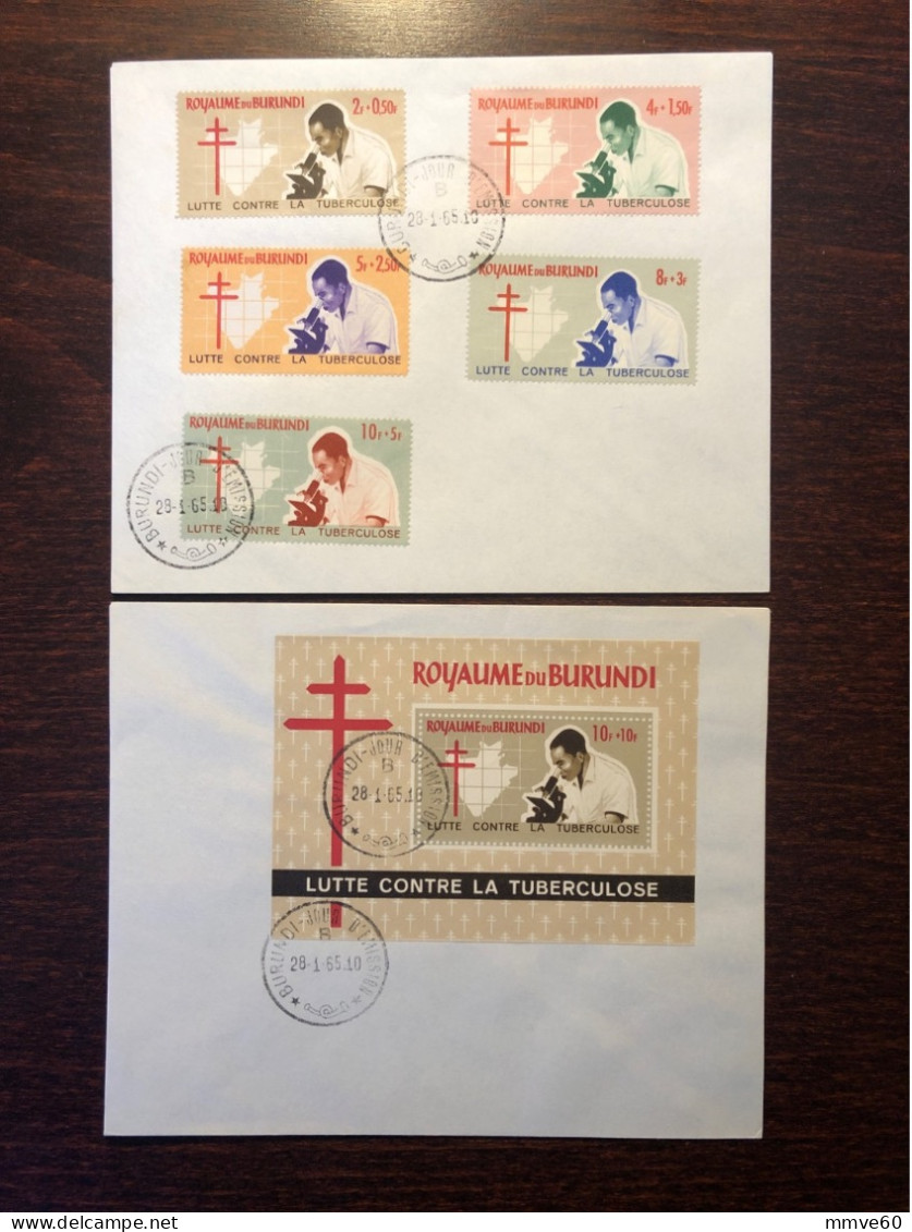 BURUNDI FDC COVER 1965 YEAR TUBERCULOSIS TBC HEALTH MEDICINE STAMPS - FDC