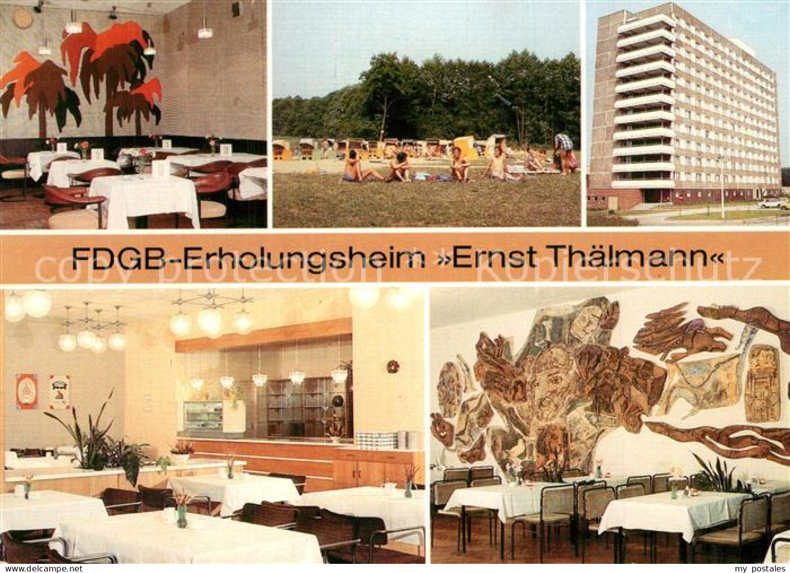 73544227 Rheinsberg FDGB Erholungsheim Ernst Thaelmann Bar Cafe Restaurant Stran - Zechlinerhütte