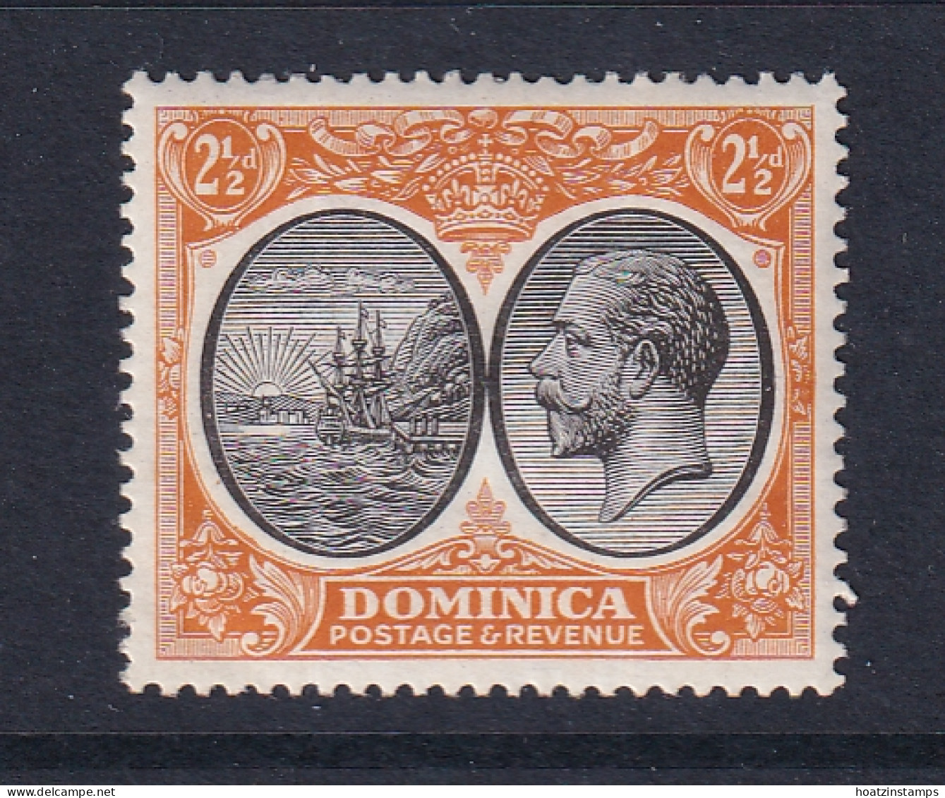 Dominica: 1923/33   KGV    SG77    2½d  Black & Orange-yellow     MH - Dominica (...-1978)