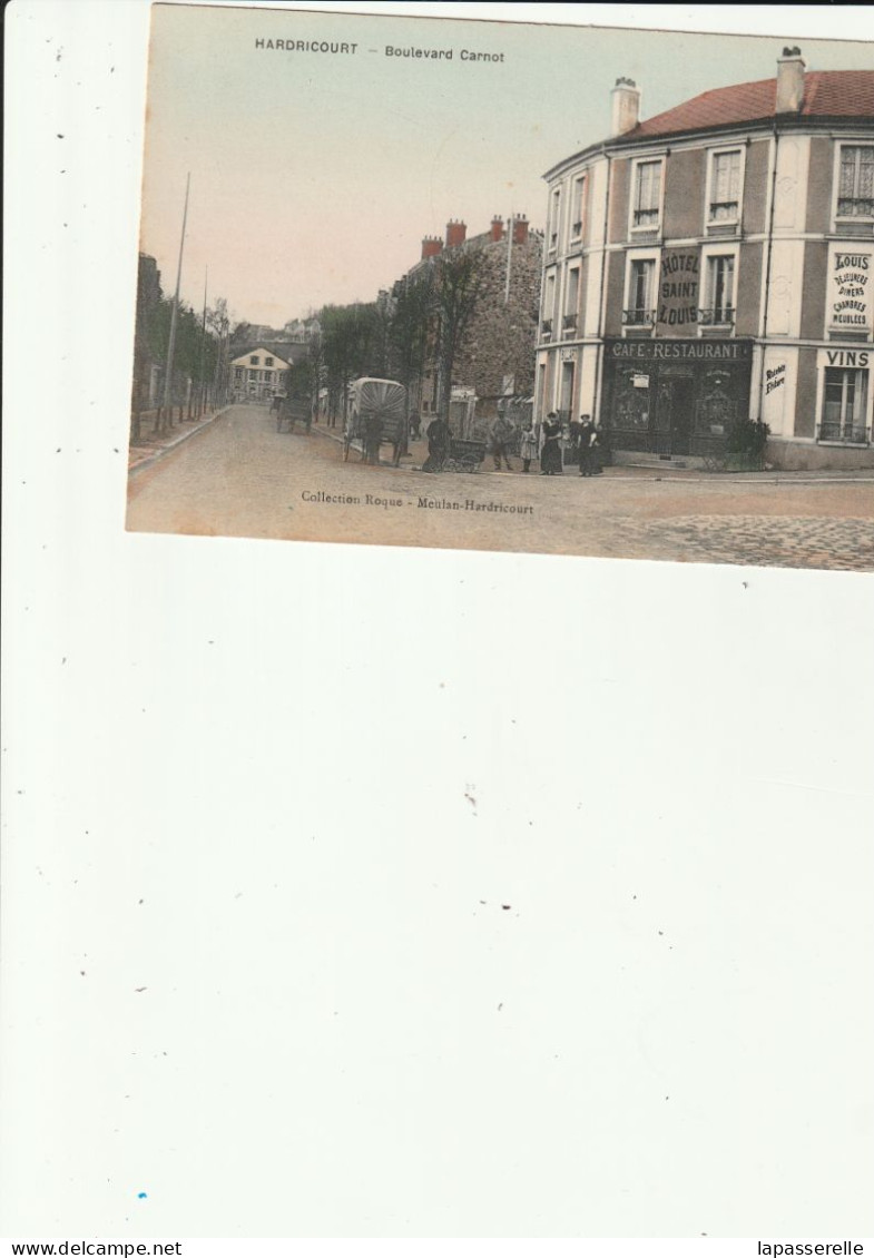 78-Hardricourt - Boulevard Carnot - Hotel Saint Louis, Café Restaurant ( Attelage) - Restaurants