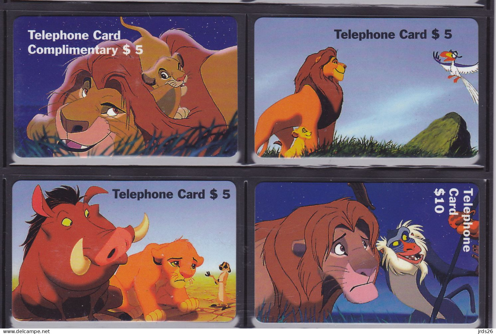 4 Phonecards USA - - - Disney King Lion (complete Series) - Other & Unclassified