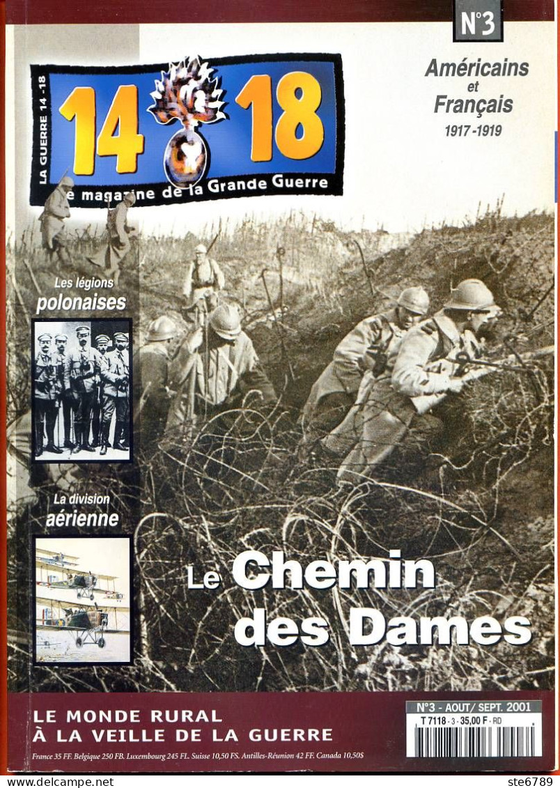 14 18 Magazine De La Grande Guerre N° 3 Chemin Des Dames , Légions Polonaises , Division Aérienne , Monde Rural - Storia