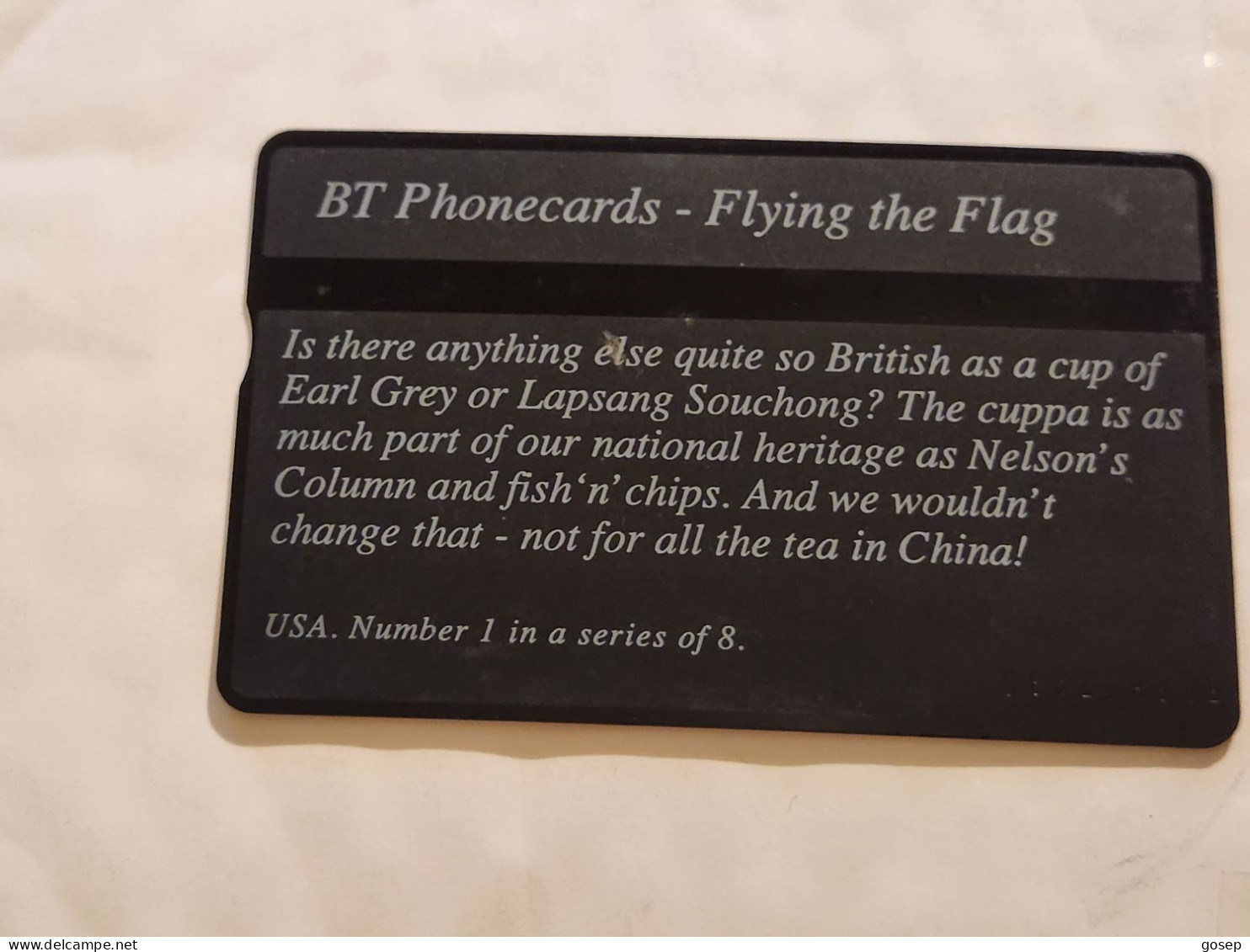 United Kingdom-(BTC147)-Flying The Flag 1(U.S.A)-(1011)(50units)(506H47336)price Cataloge3.00£ Used+1card Prepiad Free - BT Emissions Commémoratives