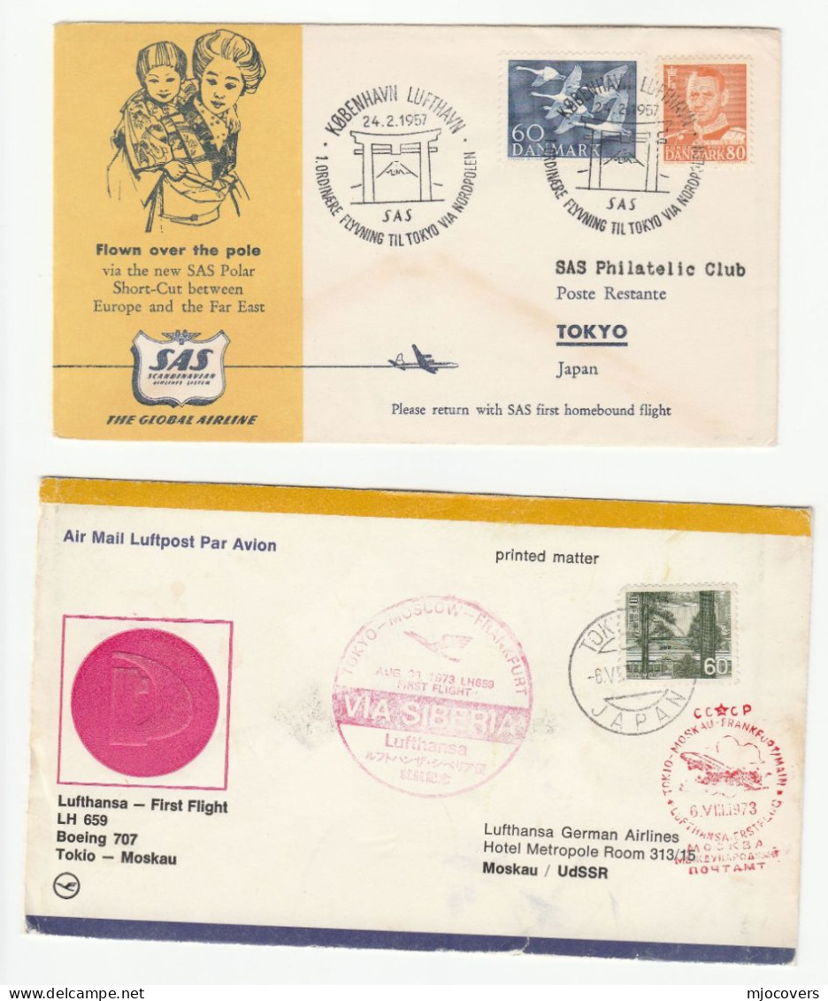 Collection First FLIGHT  To/from JAPAN Covers 1950s-1990s Aviation Stamps Cover - Collections, Lots & Séries