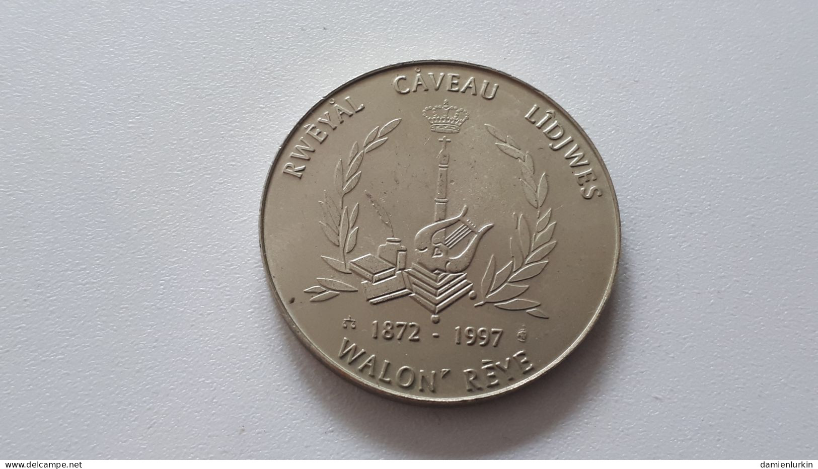 BELGIQUE LIEGE JETON FRAPPE MEDAILLE WALON'REYE 1872-1997 RWEYAL CAVEAU LIDJWES AMON NOS-ÔTES 2 çans' DJÔZEF VRINDTS - Professionnels / De Société