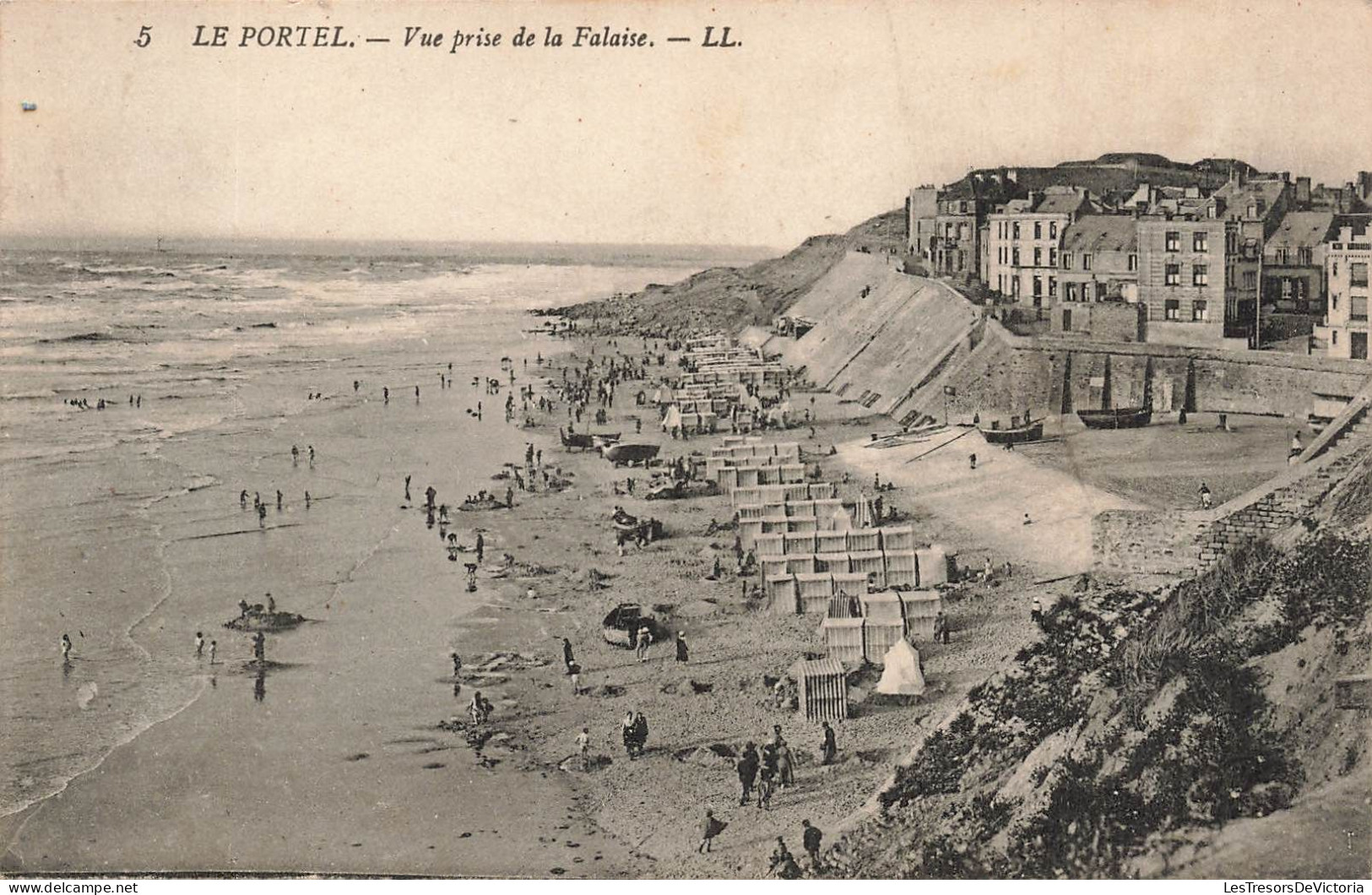 FRANCE - Le Portel - Vue Prise De La Falaise - L L - Vue D'une Plage - Animé - Carte Postale Ancienne - Le Portel