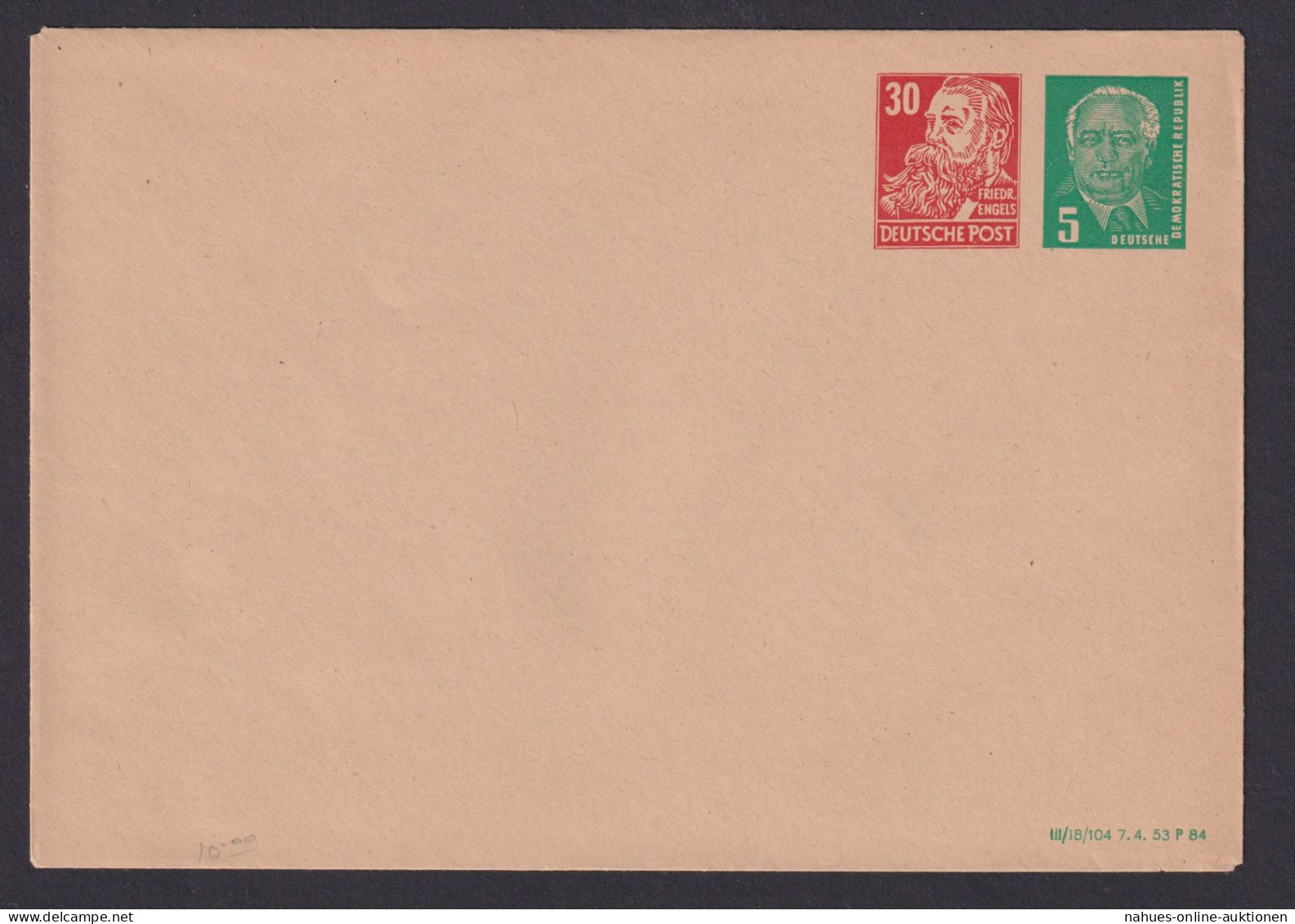 Briefmarken DDR Privatganzsache PU 9 30 Neben 5 Pfg. Mit Druckdatum 1984 Pieck - Postkarten - Gebraucht