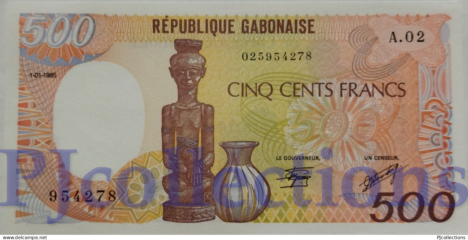 GABON 500 FRANCS 1985 PICK 8 UNC - Gabon