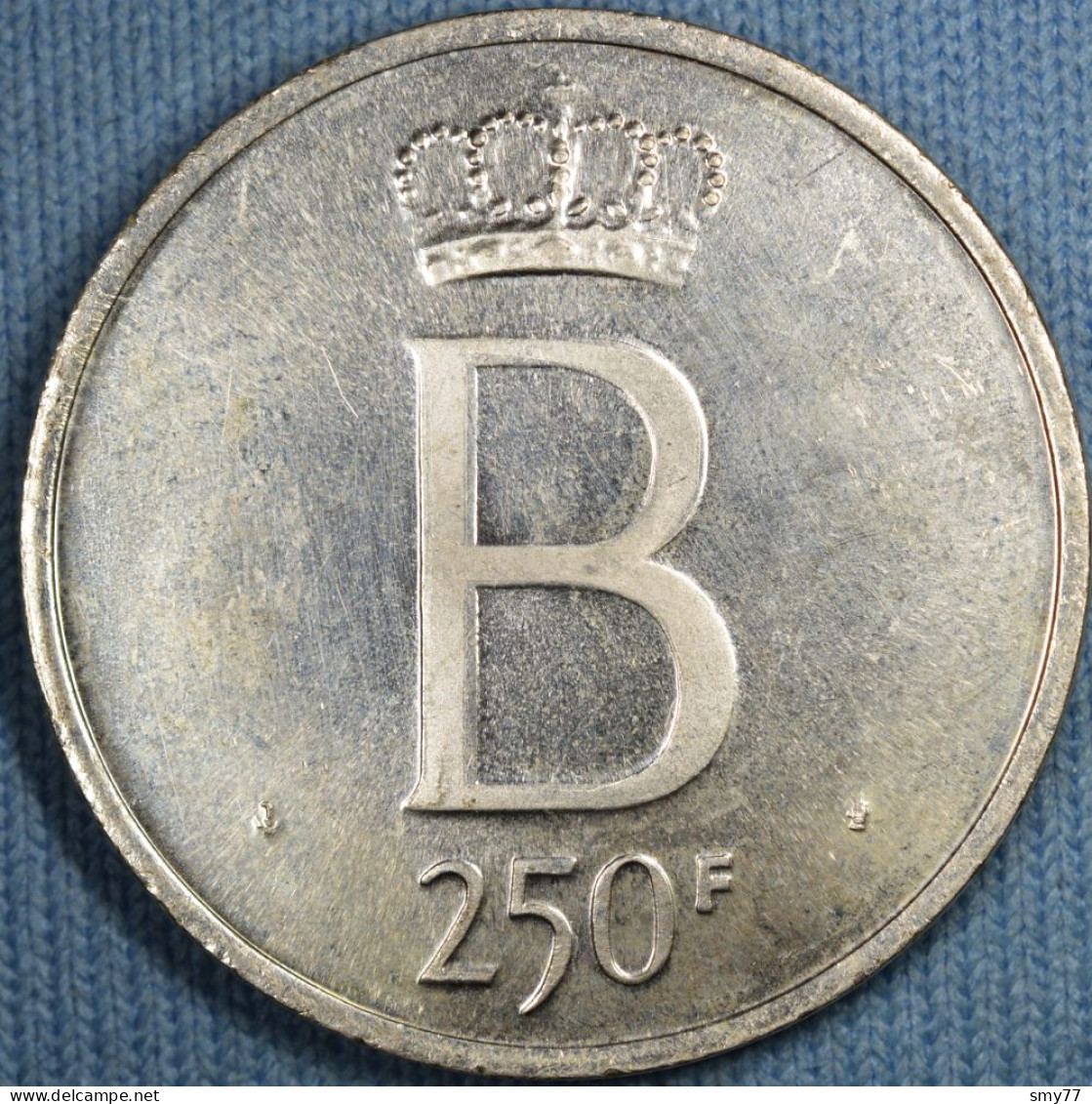 Belgique • 250 Francs 1976 Fr • Tranche étoilée - Petit B - 5 Droit - Flan Poli • [24-266] - 250 Frank