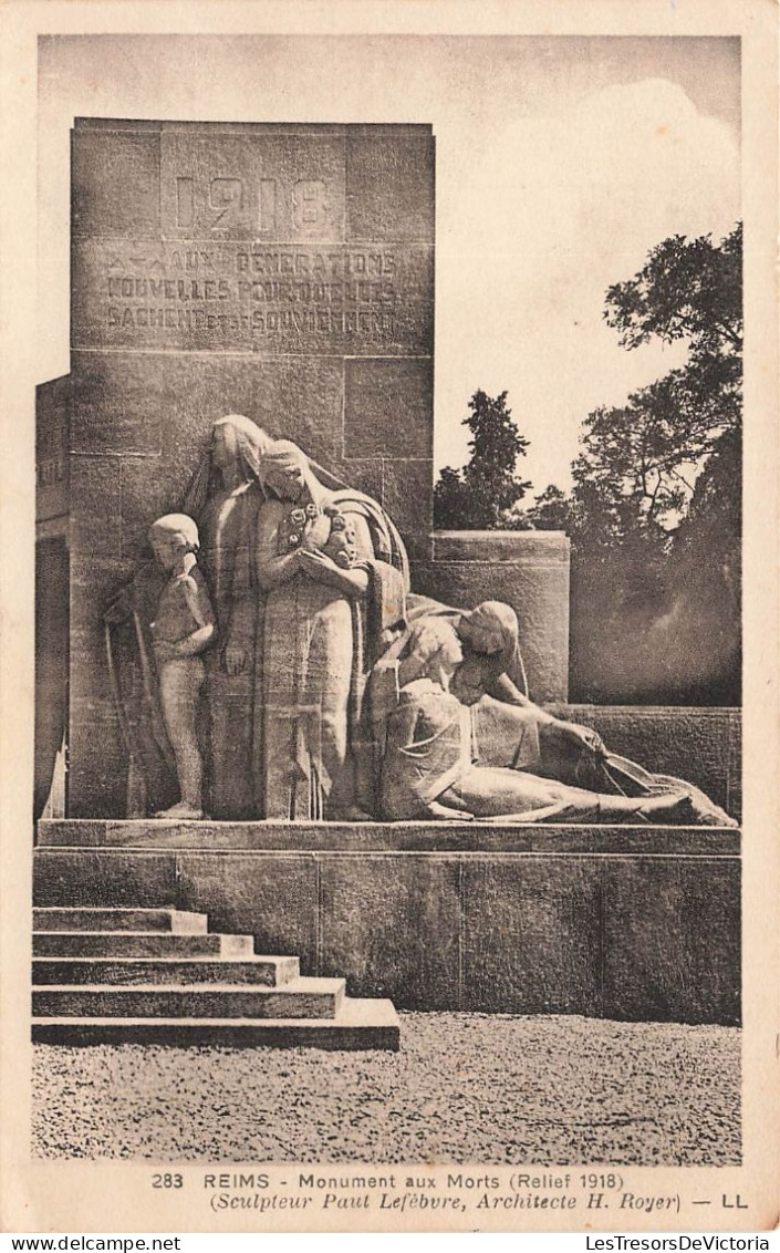 FRANCE - Reims - Monument Aux Morts Relief 1918 - LL - Carte Postale Ancienne - Reims