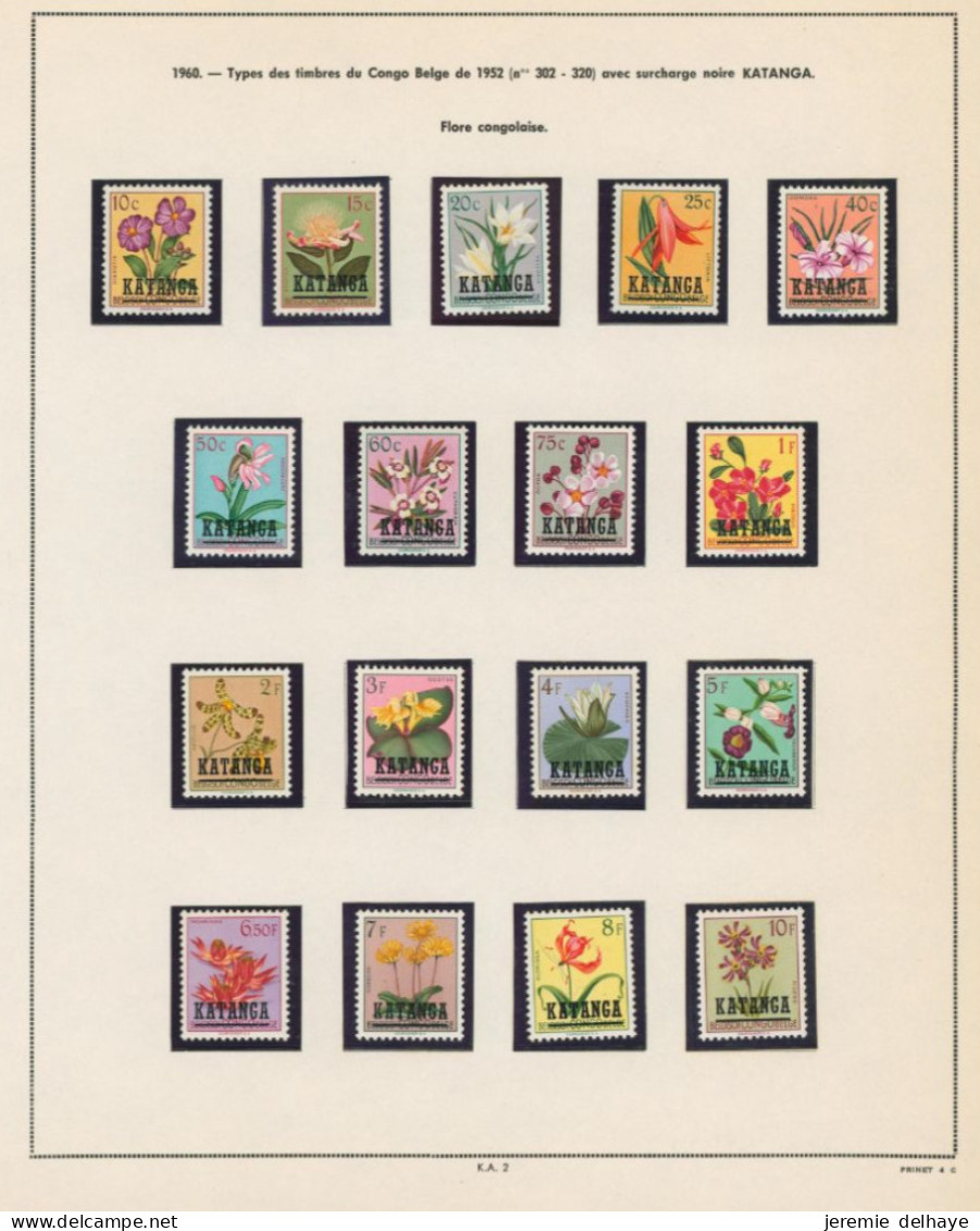 Katanga - Fleurs N°23/29** + N°40/49** (MNH) Fraicheur Postale. - Katanga