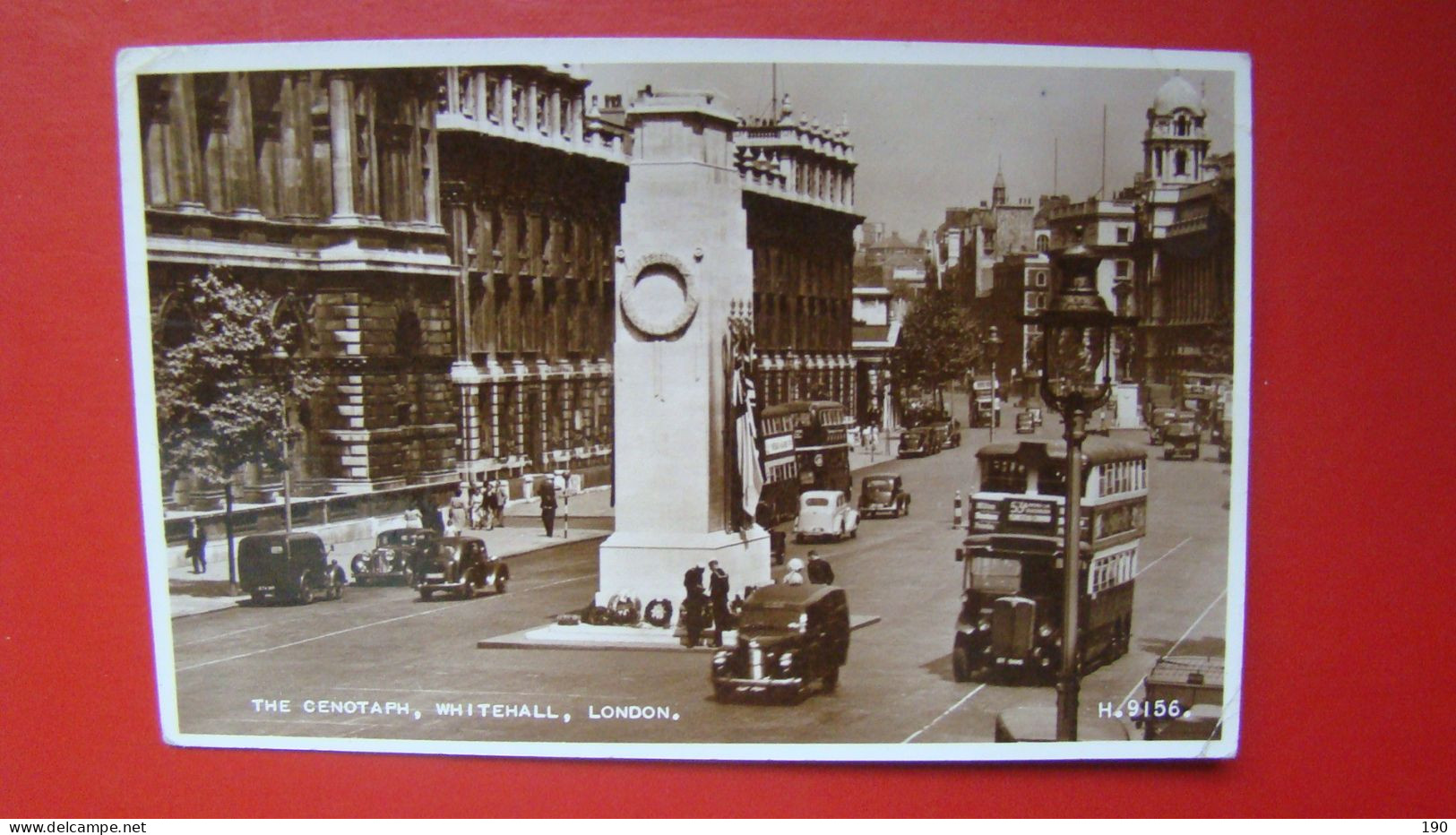 London.Whitehall.The Cenotaph.Bus - Whitehall