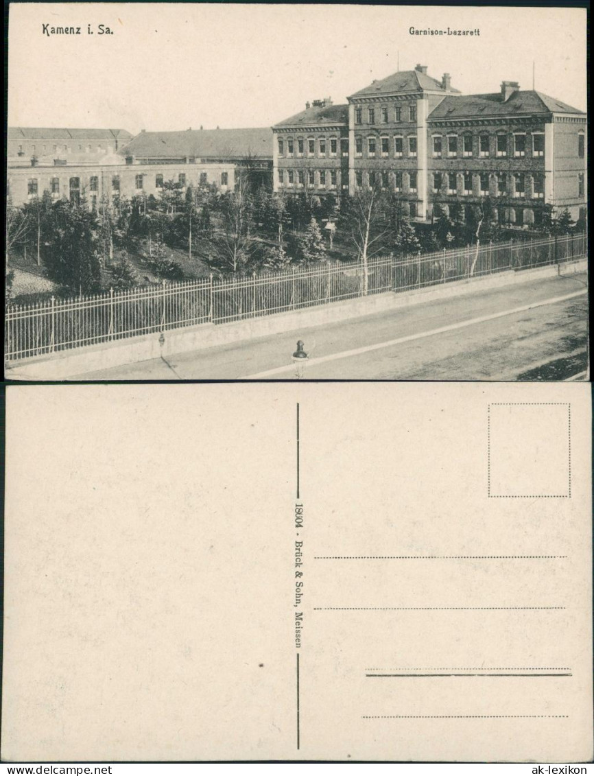Kamenz Kamjenc Garnison-Lazarett Strassen Partie am Krankenhaus 1910