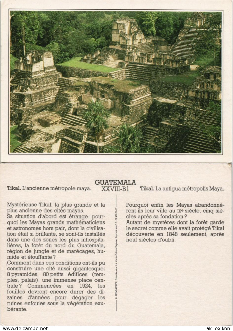 Sammelkarte Tikal Tikal L'ancienne Métropole Maya Maya Kultur 1980 - Guatemala