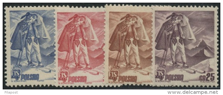 Poland 1939 Mi 351-4 International Ski Races FIS Zakopane Full Of Set MNH** - Nuevos