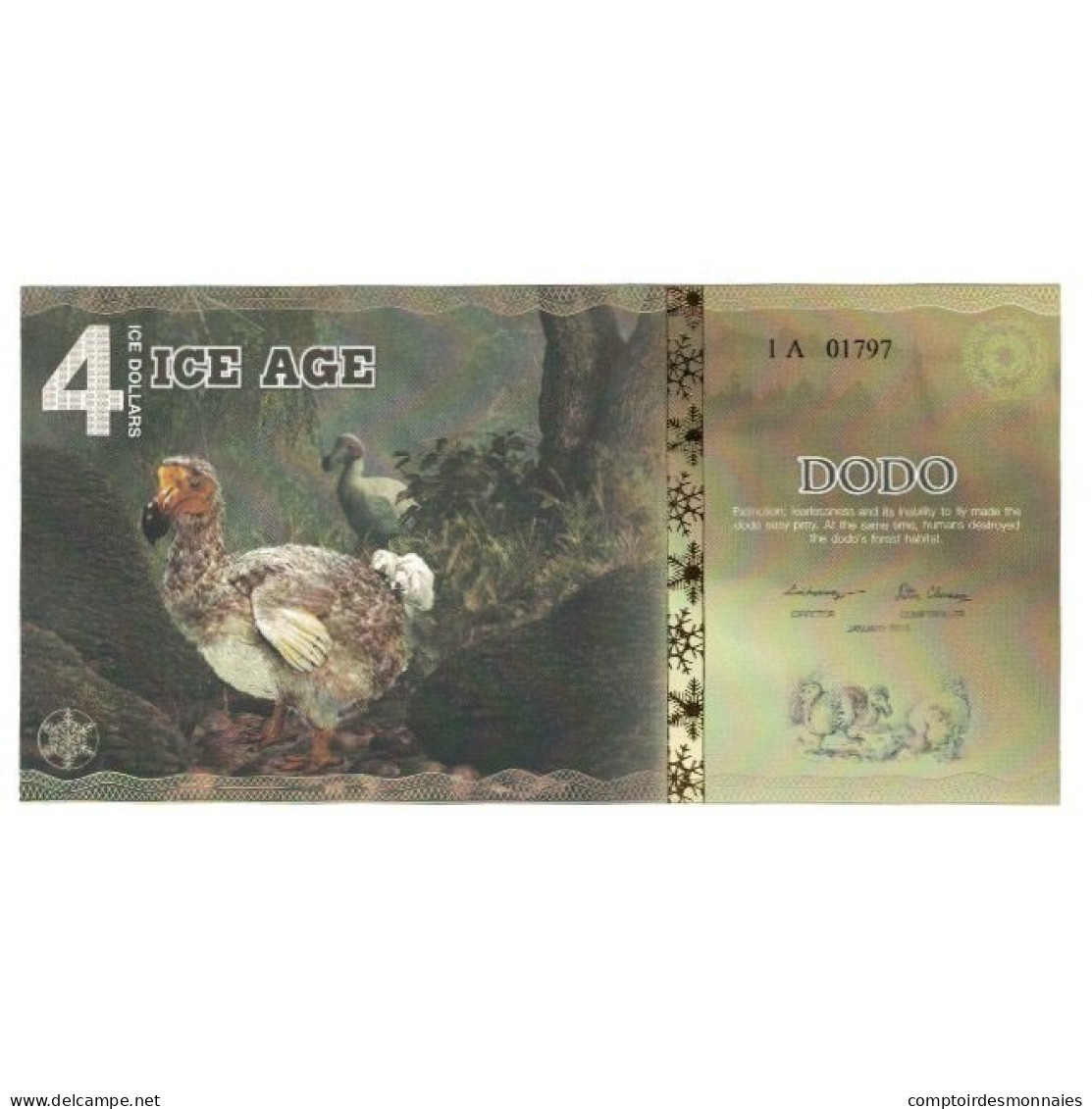 Billet, États-Unis, Billet Touristique, 2015, 2015-01, 4 ICE DOLLAR DODO, NEUF - Unidentified