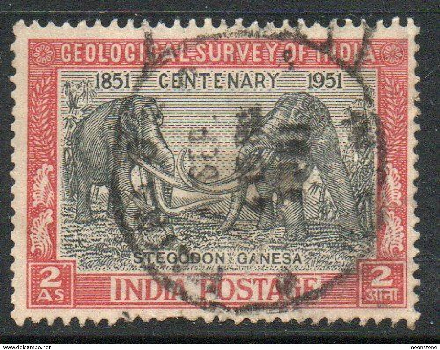 India 1951 Geological Survey, Elephants, Wmk. Multiple Star, Used, SG 334 (E) - Gebraucht