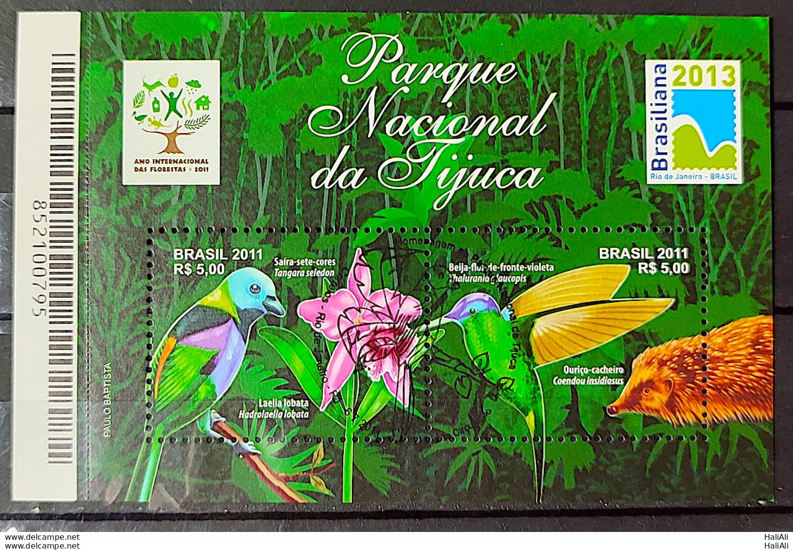 B 163 Brazil Stamp Tijuca National Park Hummingbird Fauna Flora 2011 CBC RJ - Unused Stamps