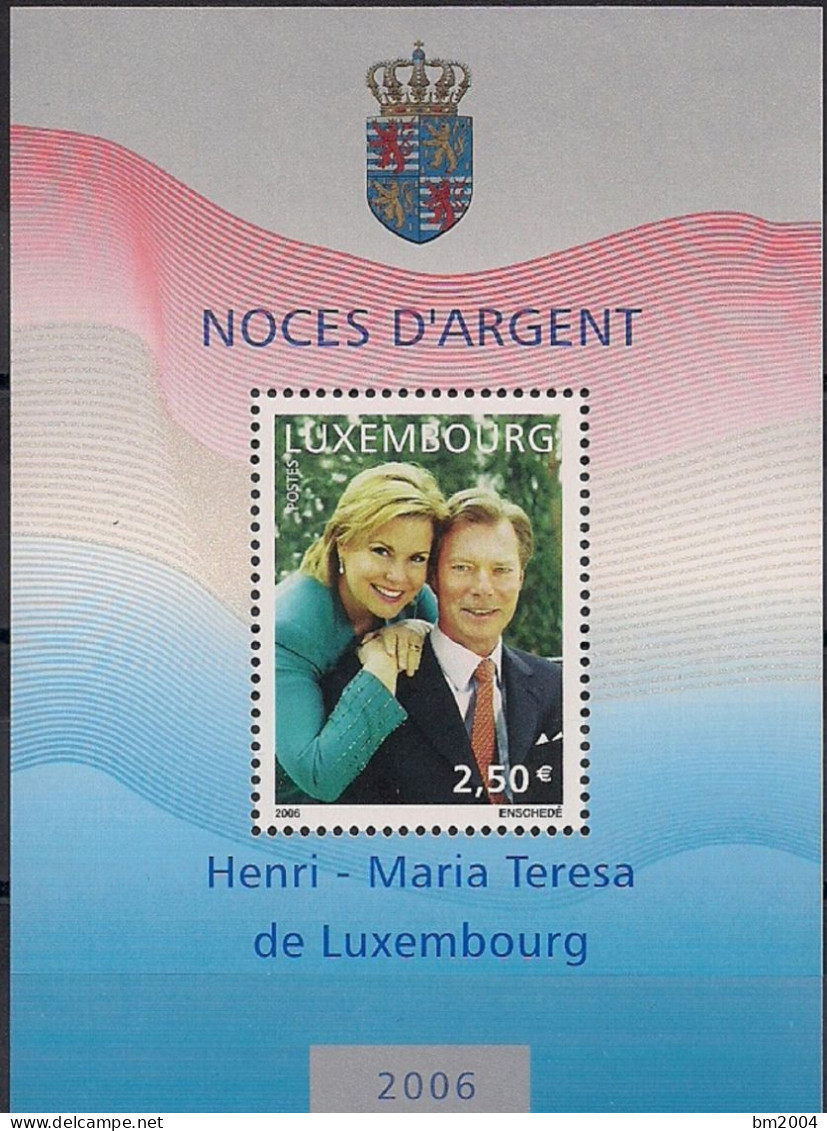 2006  Luxemburg Mi. Bl. 20**MNH Silberhochzeit Von Großherzog Henri Und Großherzogin Maria Teresa Von Luxemburg. - Unused Stamps