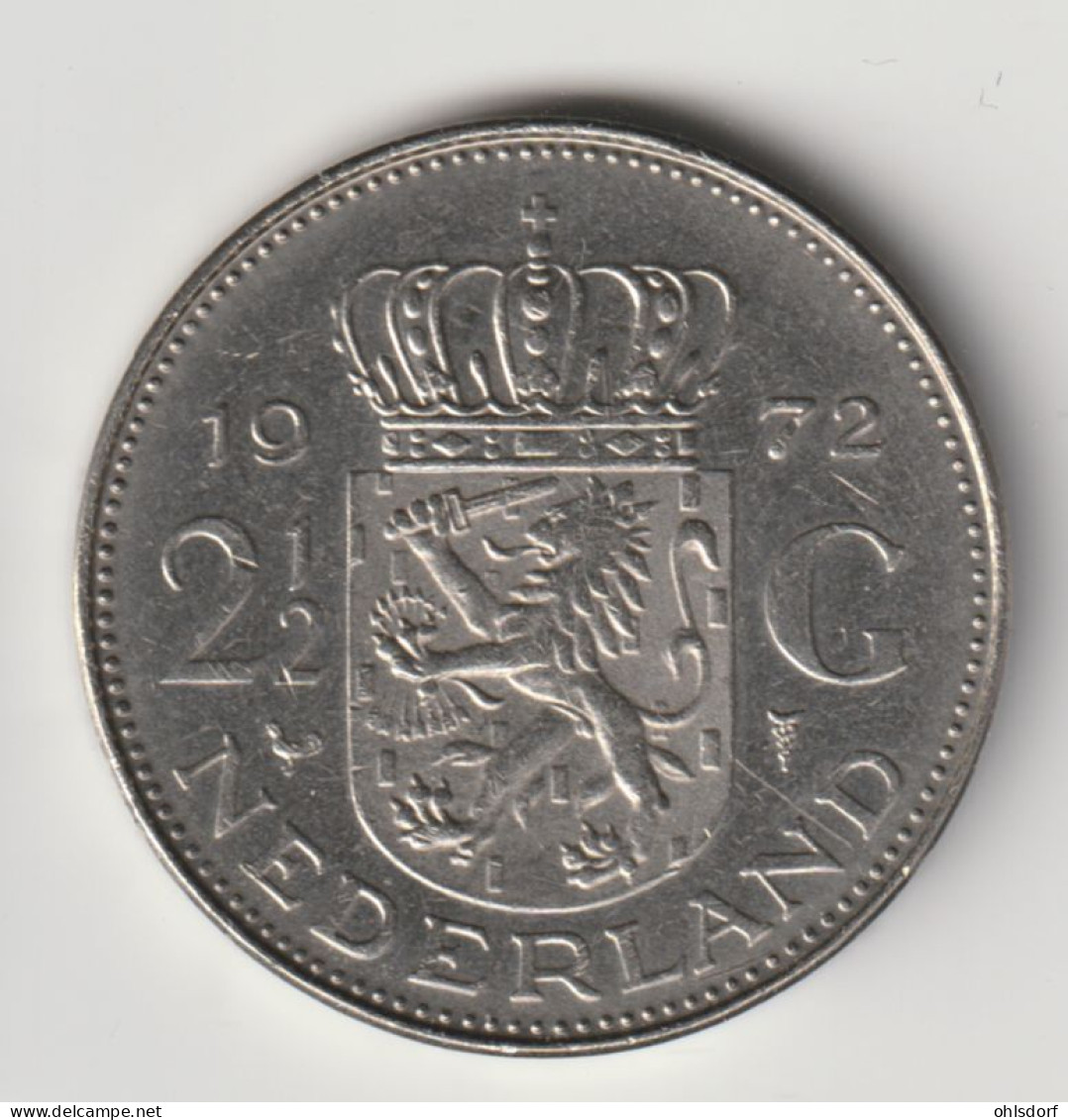 NEDERLAND 1972: 2 1/2 Gulden, KM 191 - 1948-1980: Juliana