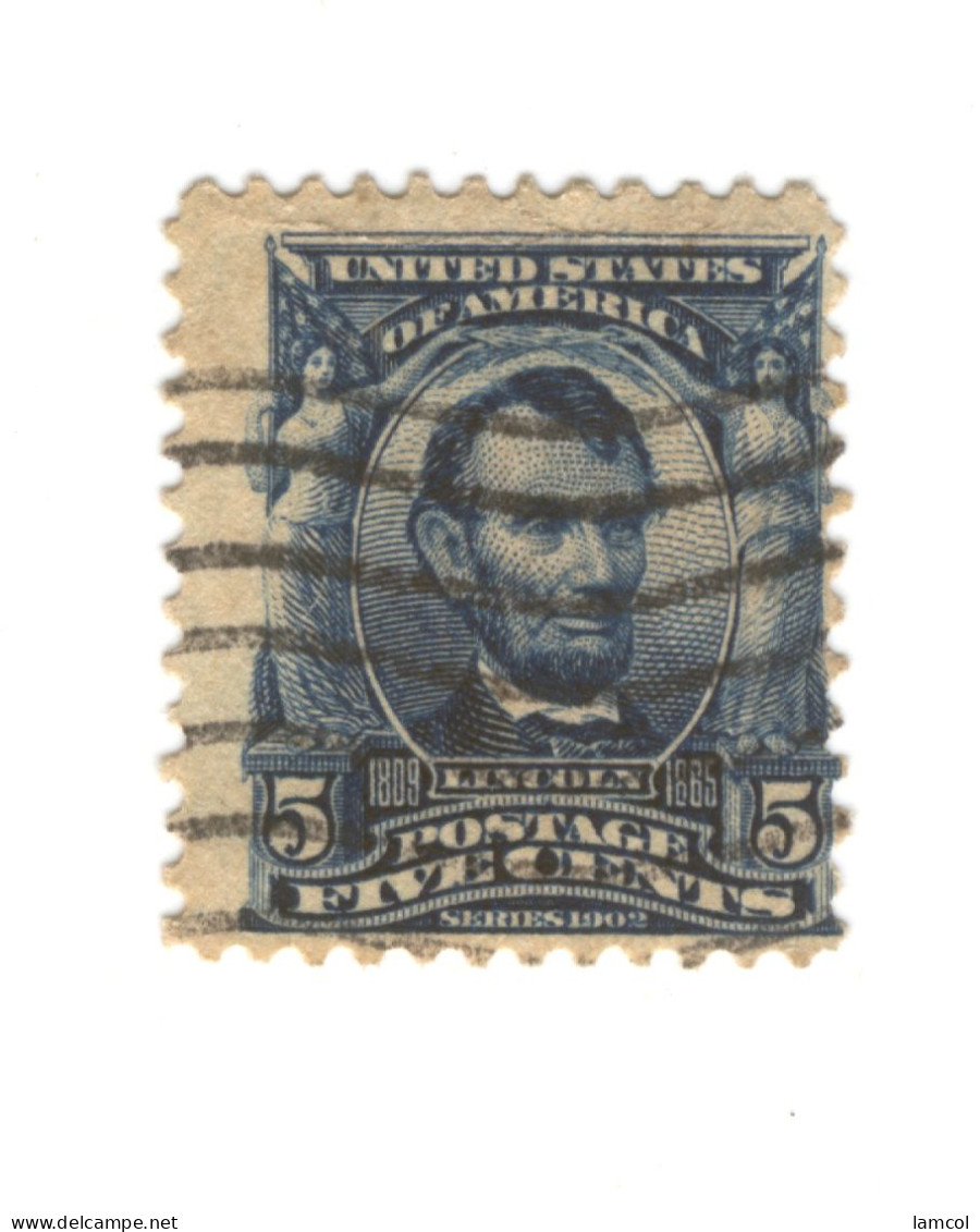 Timbre USA 5 Cents LINCOLN Série 1902 - Oblitéré - Usados