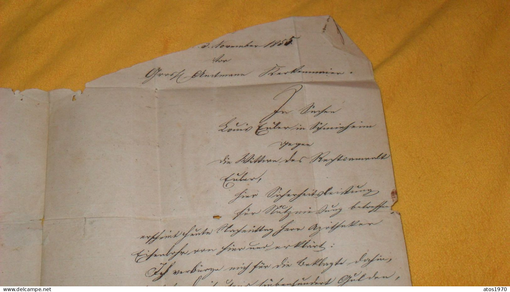 LETTRE ANCIENNE DE 1856 ?../ MARQUE ROUGE FREIBURG POUR LOERBACH . ALLEMAGNE CACHET 43 + TIMBRE 3 FREIMARK