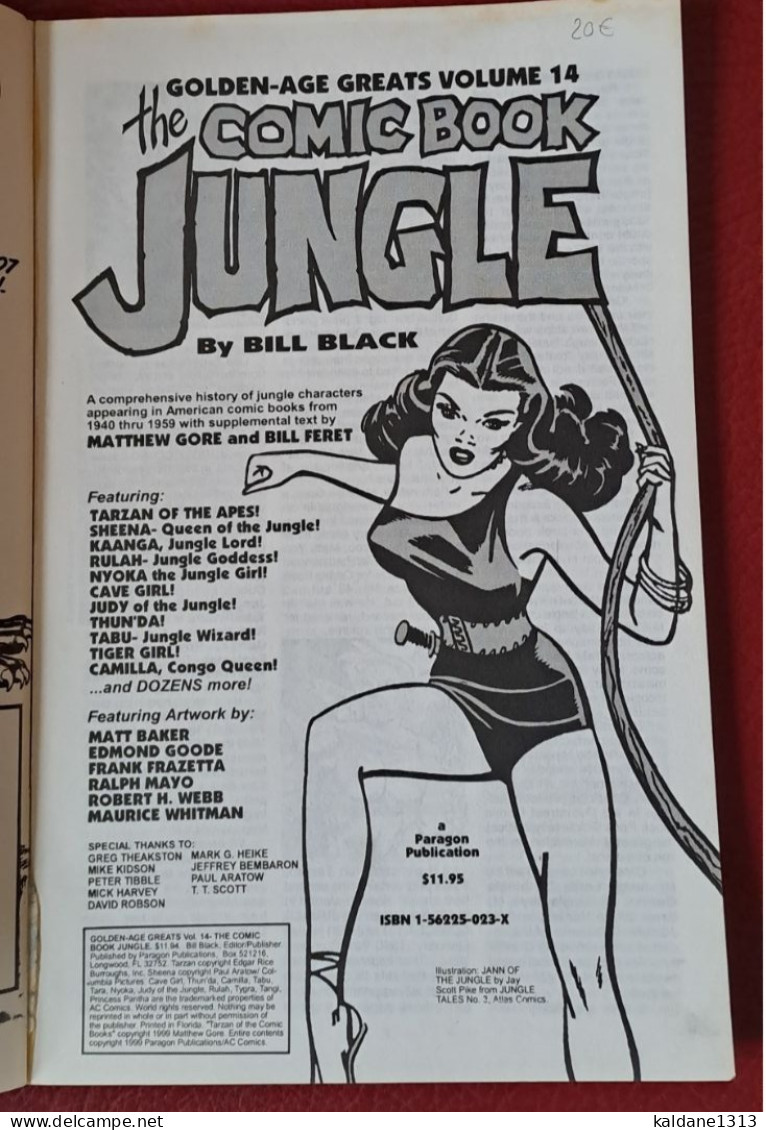 The Comic Book Jungle Golden Age N° 14l 1999  En Anglais Très Bon état Tarzan Sheena Nyoka 110 Pages - DC