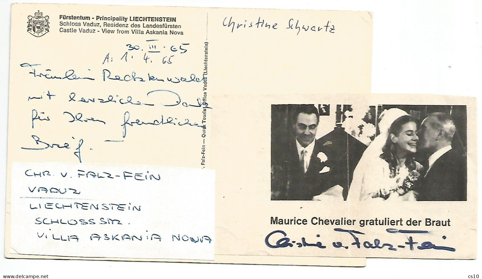 Maurice Chevalier Original Photo PPC Handsigned & Sent By The Artist From Goteborg 11nov1960 To Italy + Magazine News!!! - Zangers & Muzikanten